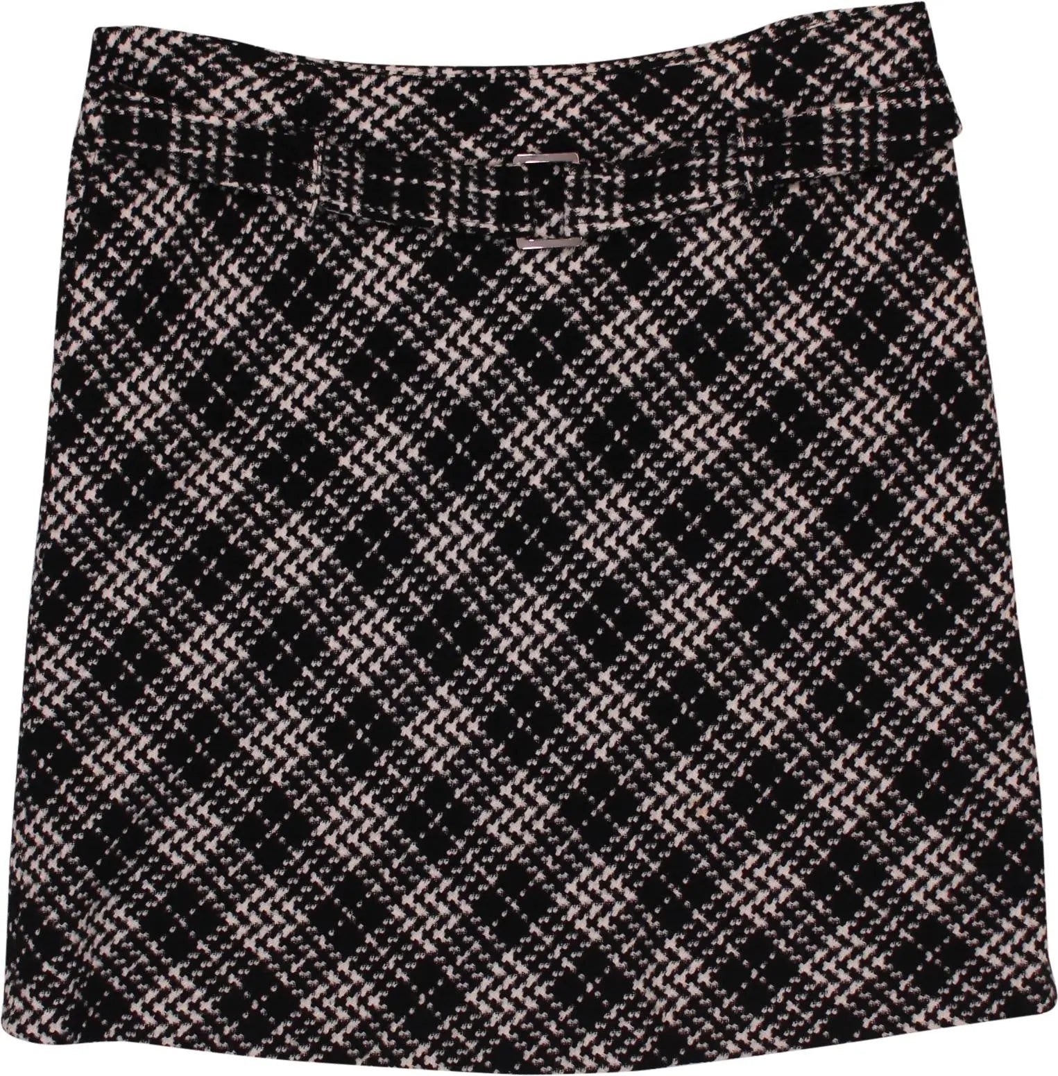 Biaggini - Belted Checked Skirt- ThriftTale.com - Vintage and second handclothing
