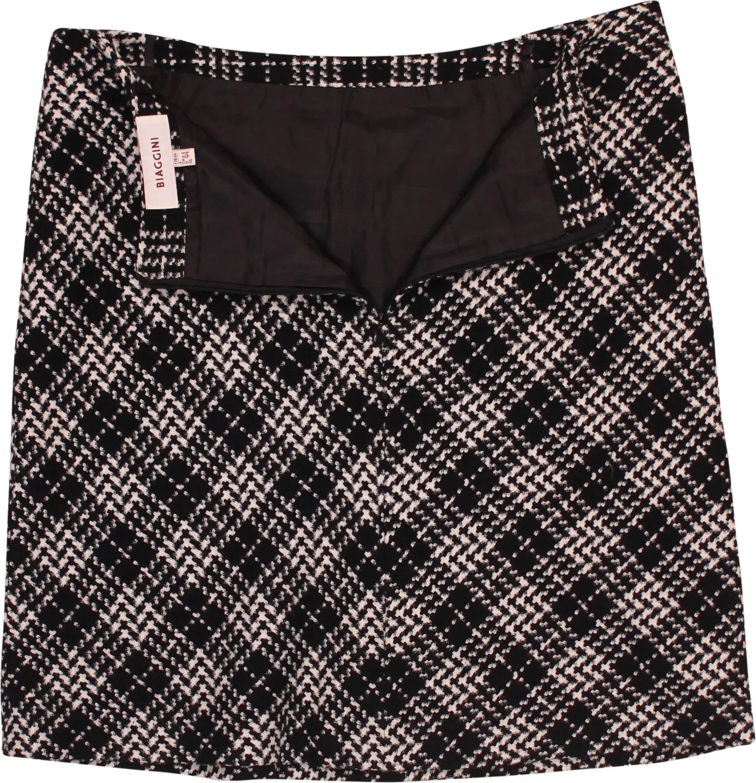 Biaggini - Belted Checked Skirt- ThriftTale.com - Vintage and second handclothing
