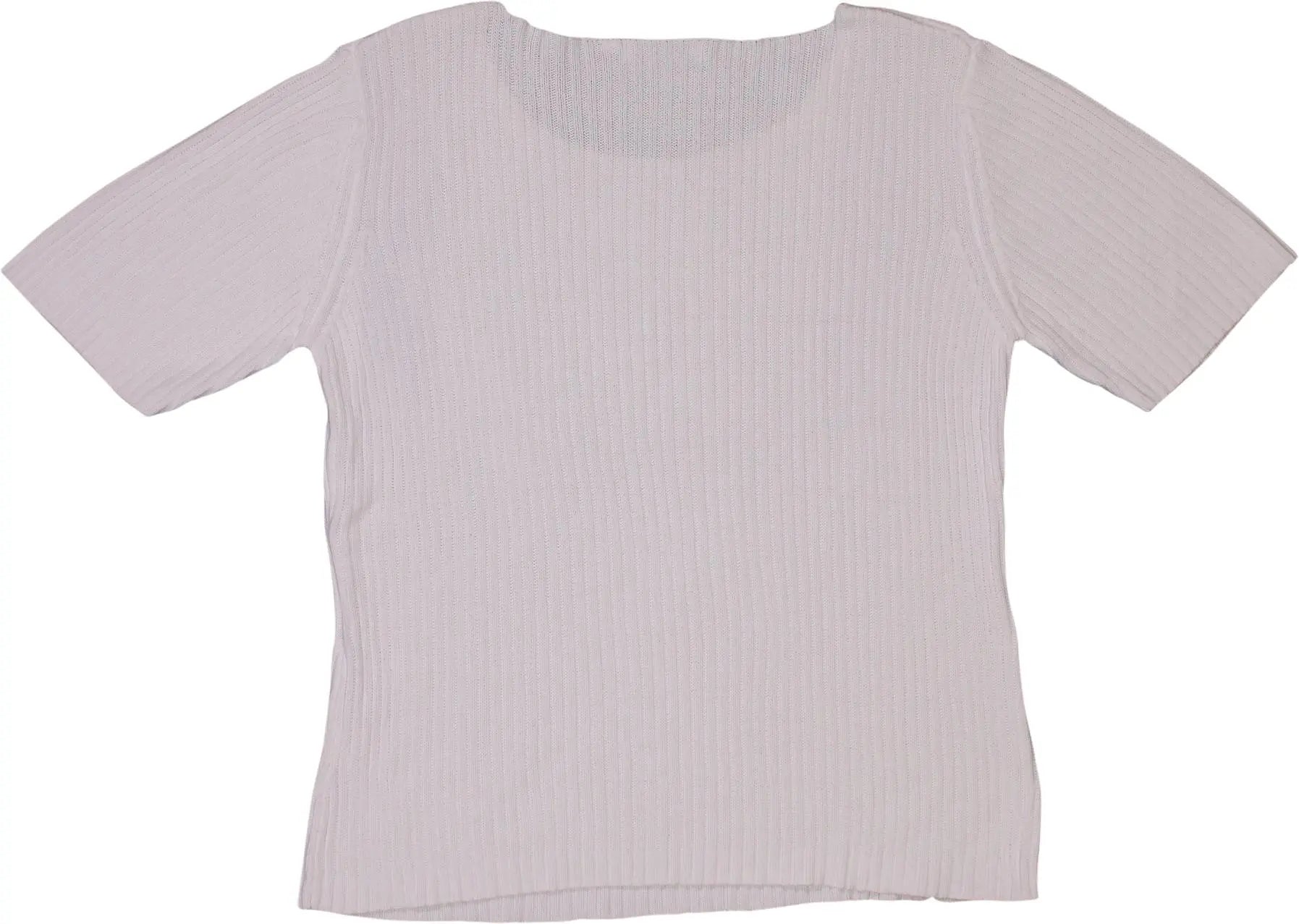 Bijenkorf - White Knitted Top- ThriftTale.com - Vintage and second handclothing