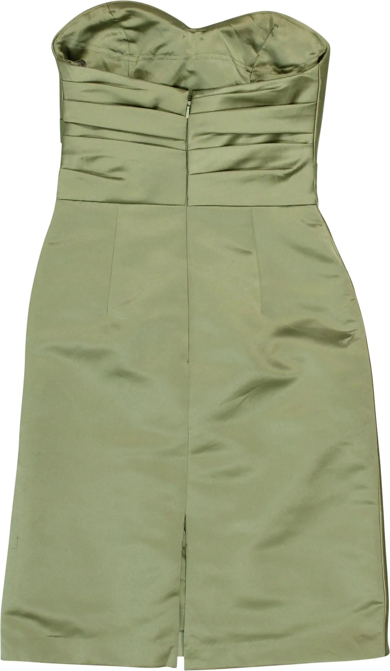 Bill Levkof - Green Satin Dress- ThriftTale.com - Vintage and second handclothing