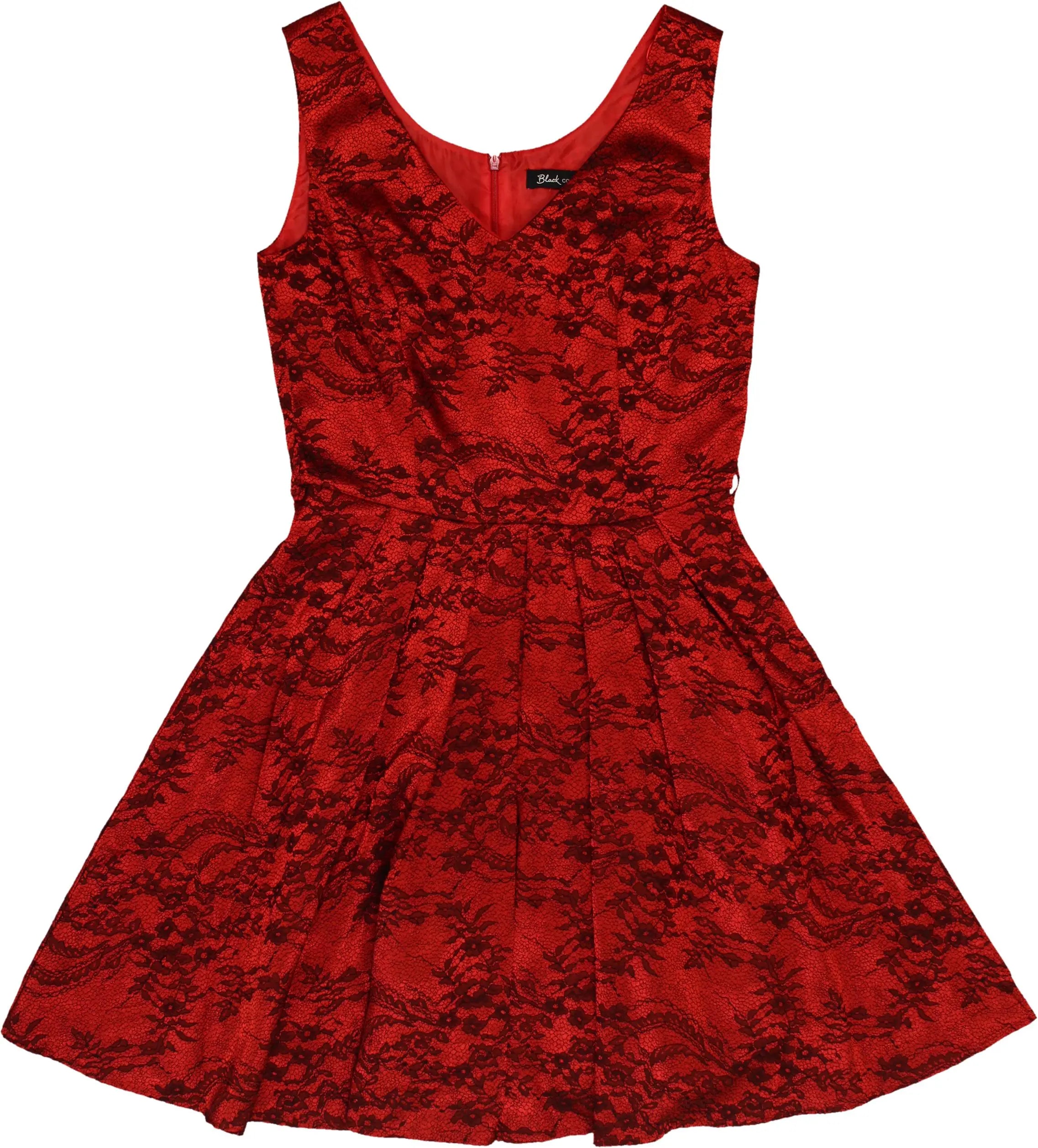 Black Collection - Lace Red Dress- ThriftTale.com - Vintage and second handclothing