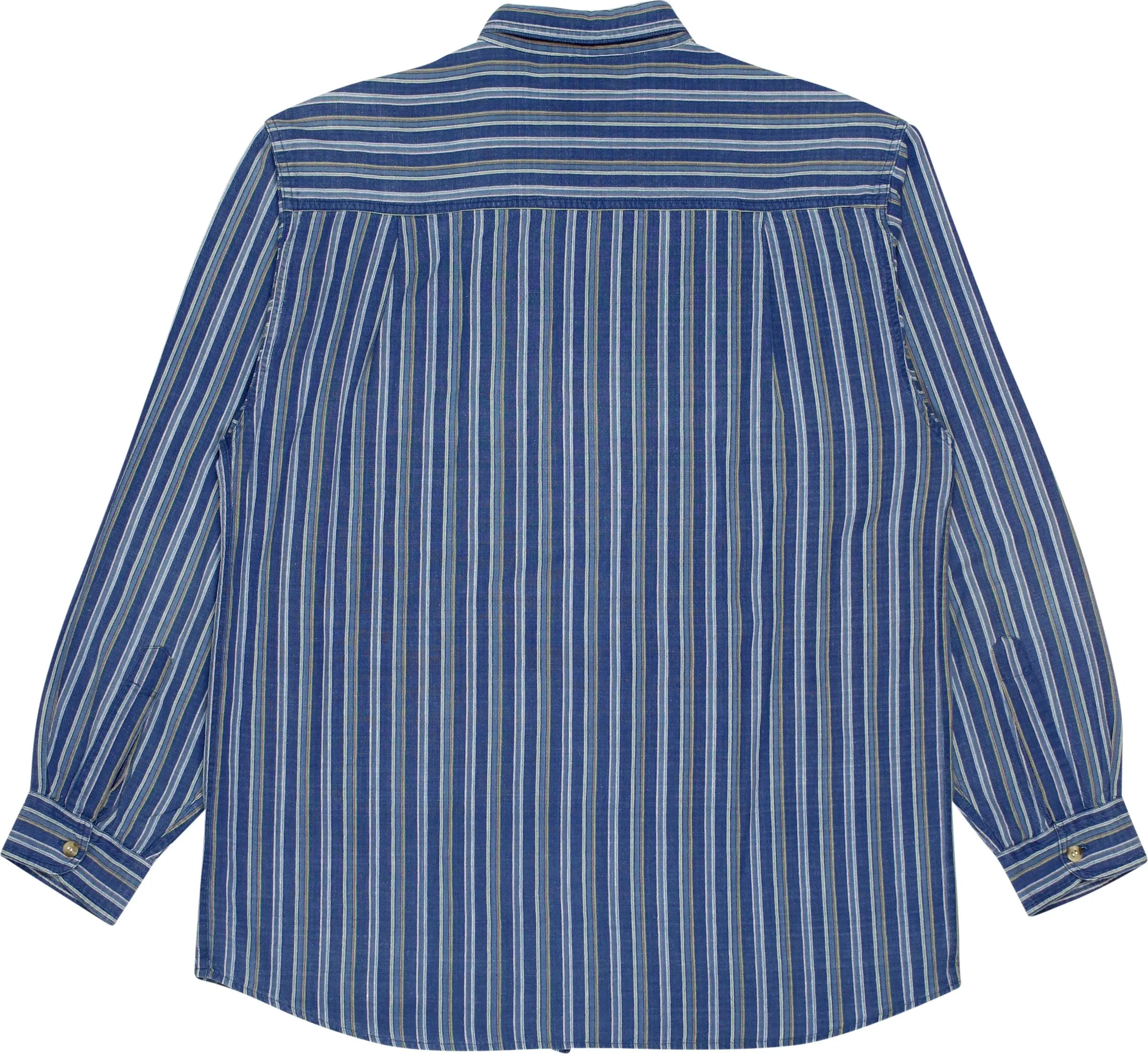 Blue Blue - Blue Striped Long Sleeve Shirt- ThriftTale.com - Vintage and second handclothing