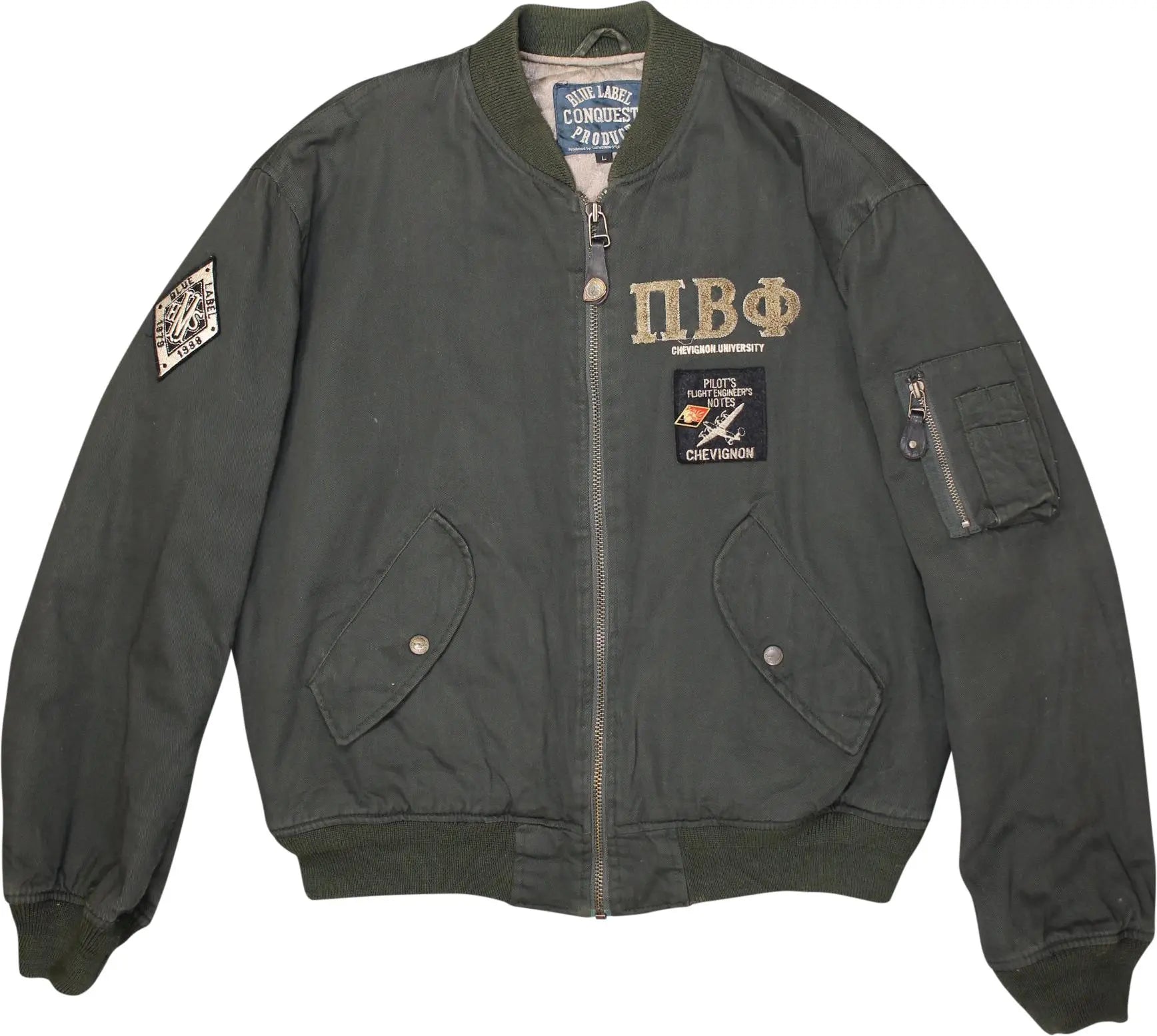 Blue Label - Blue Label Conquest Product Pilot Bomber Jacket- ThriftTale.com - Vintage and second handclothing