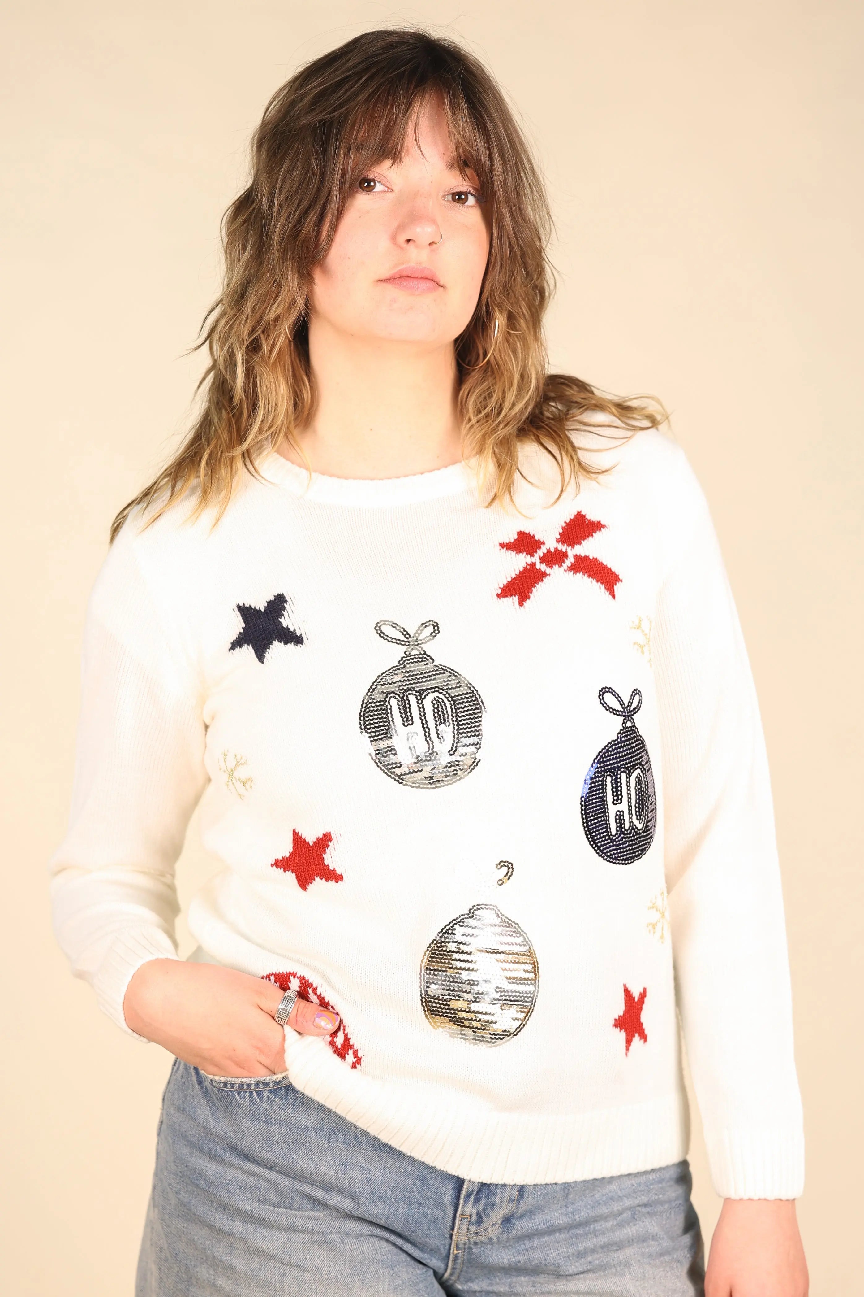 Blue Motion - Christmas Jumper- ThriftTale.com - Vintage and second handclothing