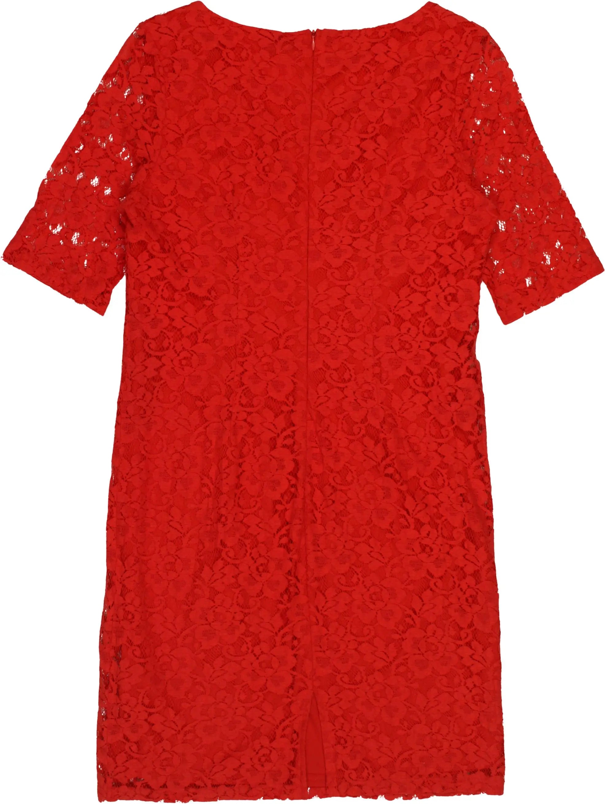 Bodyflirt - Red Lace Dress- ThriftTale.com - Vintage and second handclothing