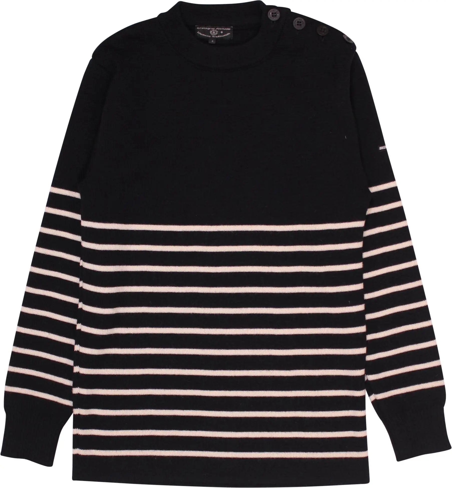 Brettange Attitude - Striped Wool Knitted Sweater- ThriftTale.com - Vintage and second handclothing