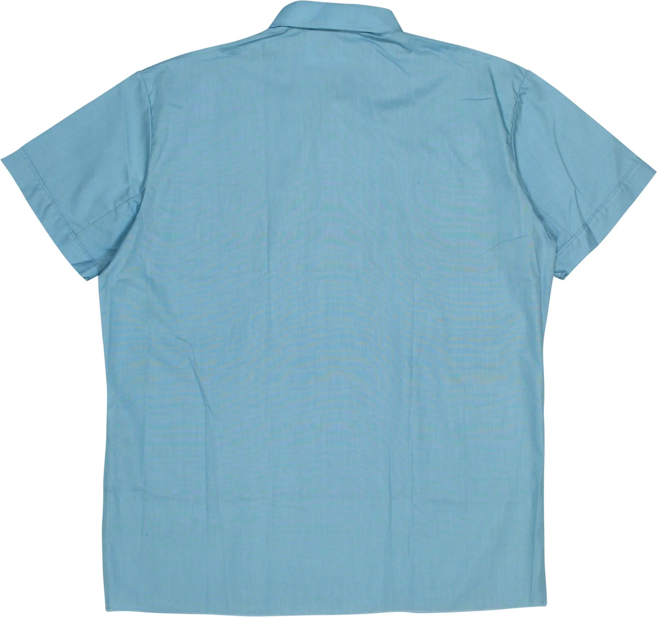 Bügelfrei - 70s Blue Short Sleeve Shirt- ThriftTale.com - Vintage and second handclothing