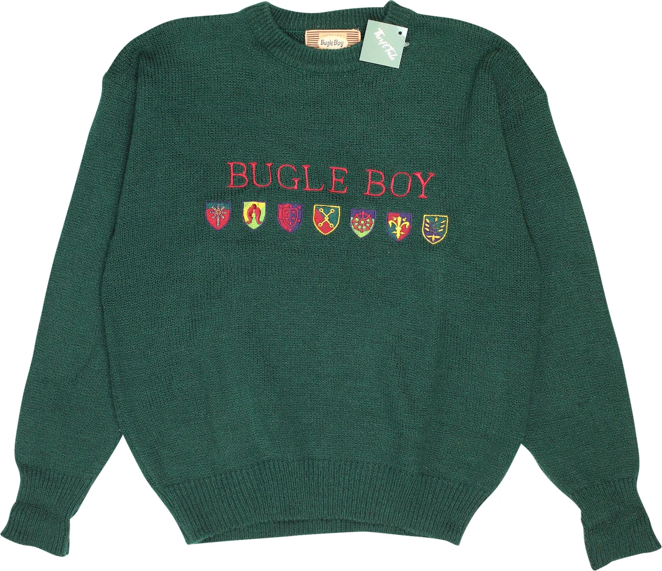Bugle Boy - Green Round Neck Jumper- ThriftTale.com - Vintage and second handclothing