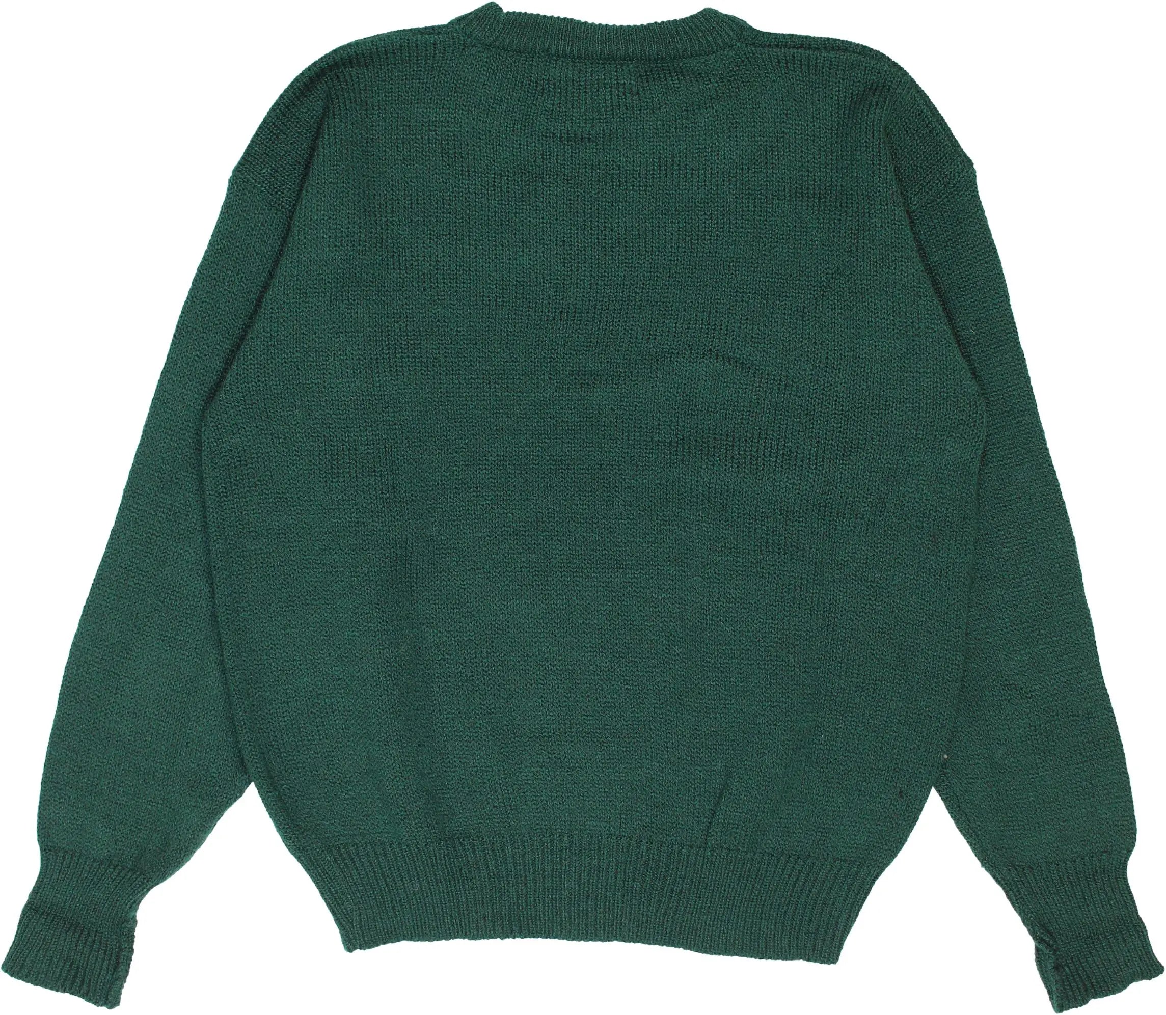 Bugle Boy - Green Round Neck Jumper- ThriftTale.com - Vintage and second handclothing