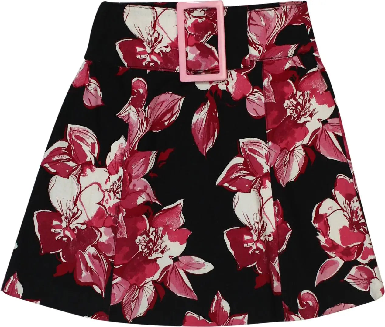 Bulce - Belted Floral Skirt- ThriftTale.com - Vintage and second handclothing