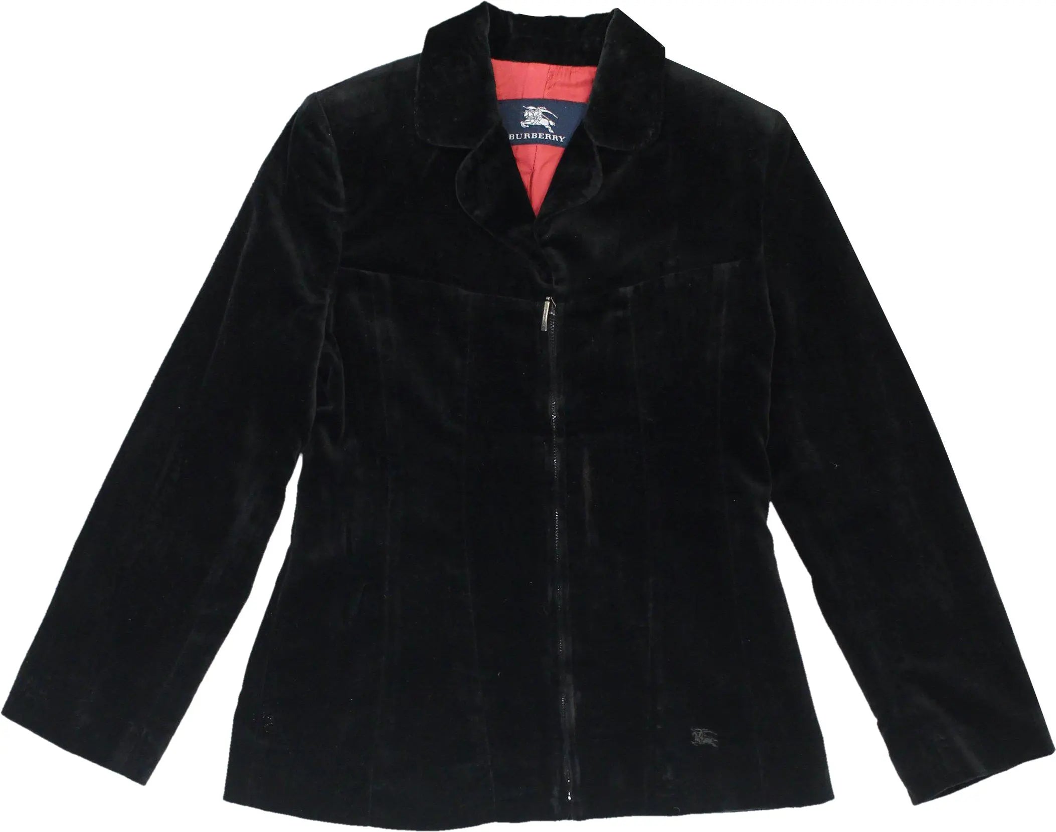 Burberry - Black Velvet Jacket by Burberry- ThriftTale.com - Vintage and second handclothing