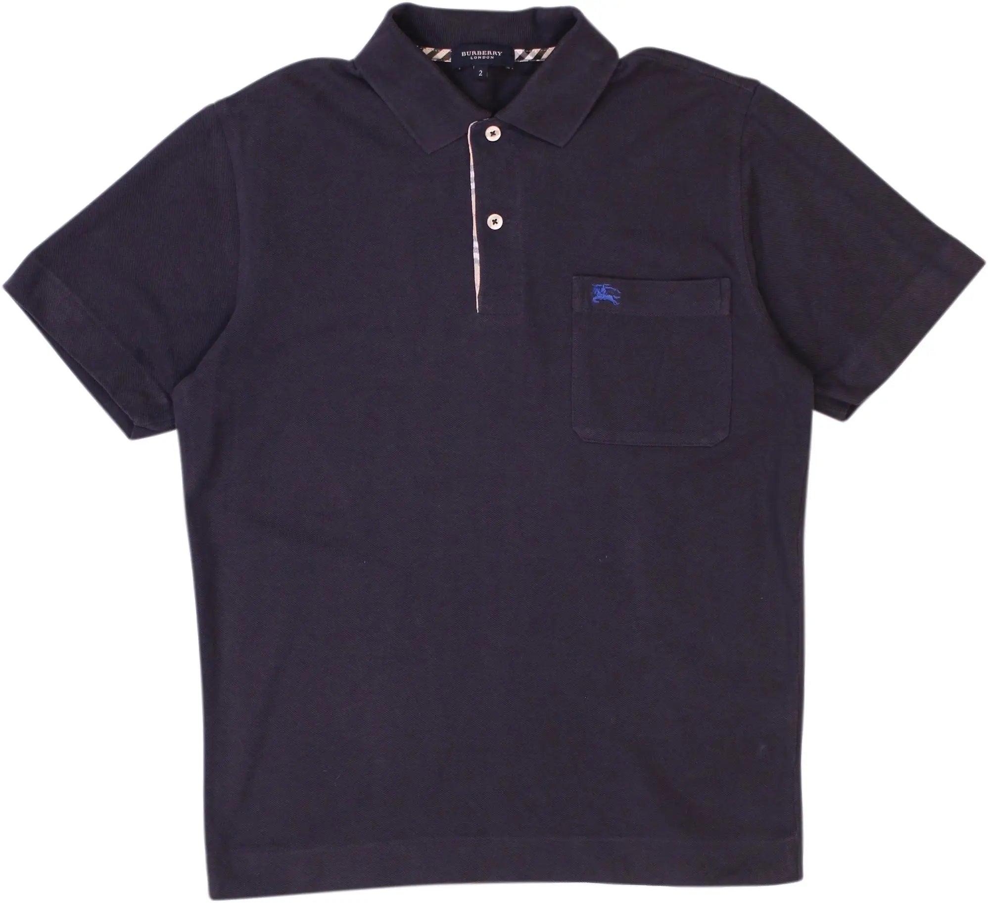 Burberry - Blue Short Sleeve Polo by Burberry- ThriftTale.com - Vintage and second handclothing
