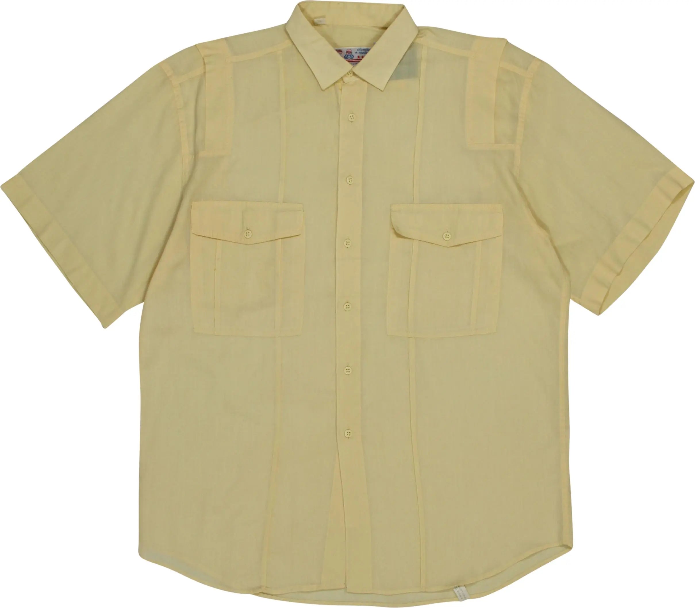 CA Chemise Mode - 70s Yellow Short Sleeve Shirt- ThriftTale.com - Vintage and second handclothing