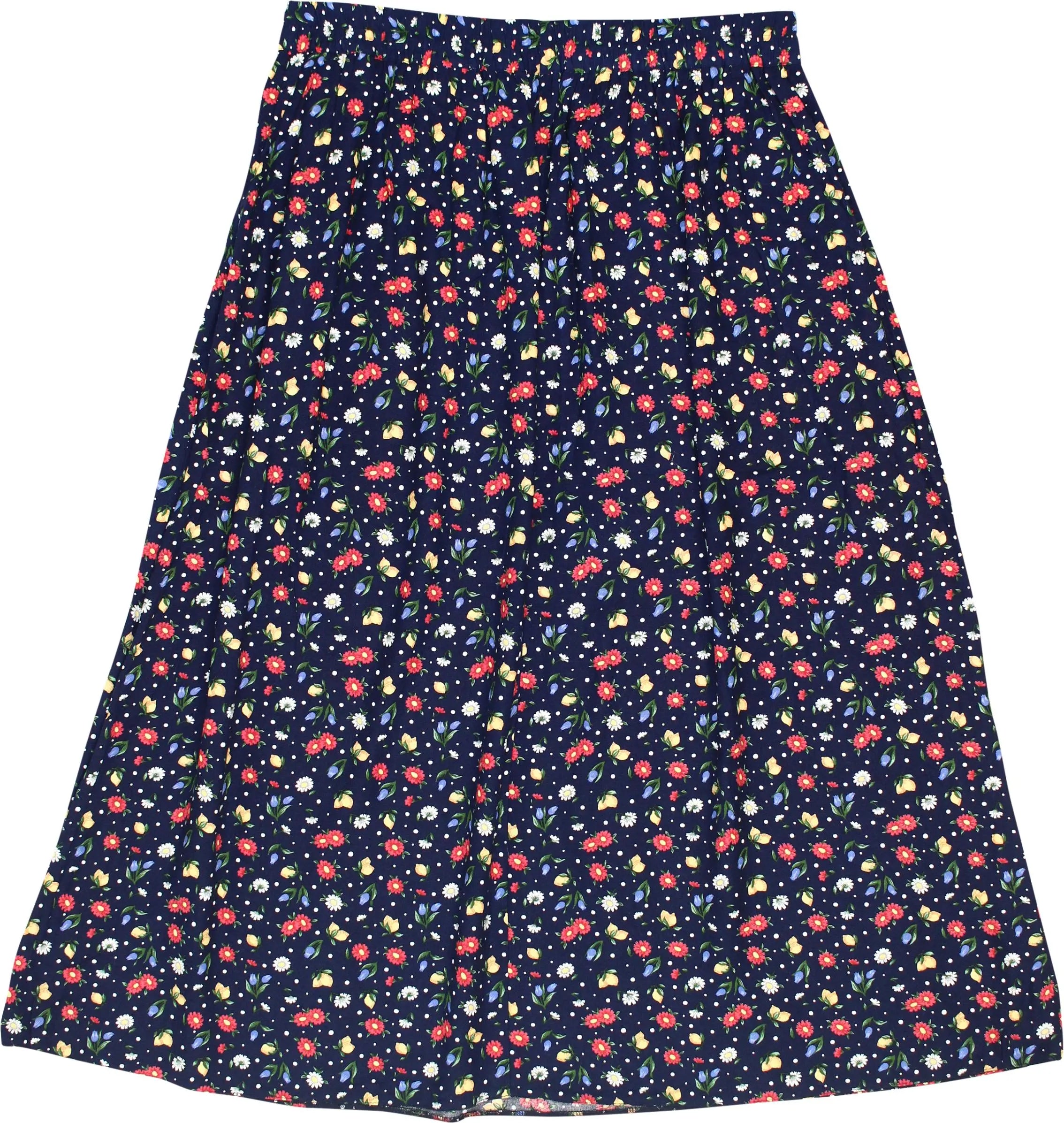C&A - 90s Floral and Lemon Print Skirt- ThriftTale.com - Vintage and second handclothing