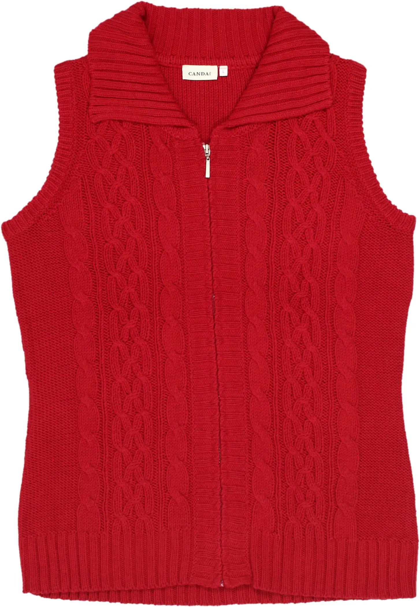 C&A - Cable Knit Sleeveless Cardigan- ThriftTale.com - Vintage and second handclothing