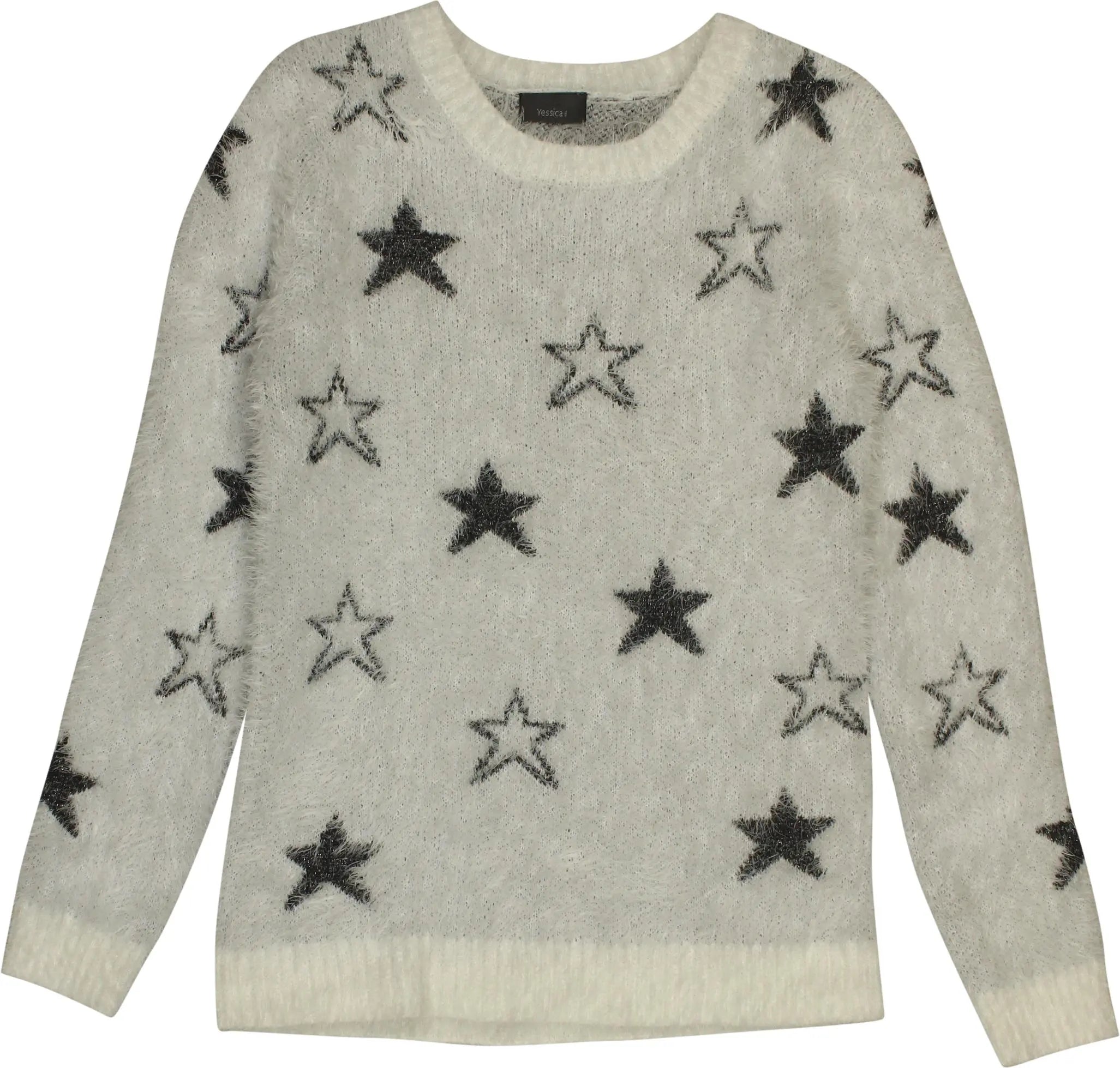 C&A - Fuzzy Jumper with Stars- ThriftTale.com - Vintage and second handclothing