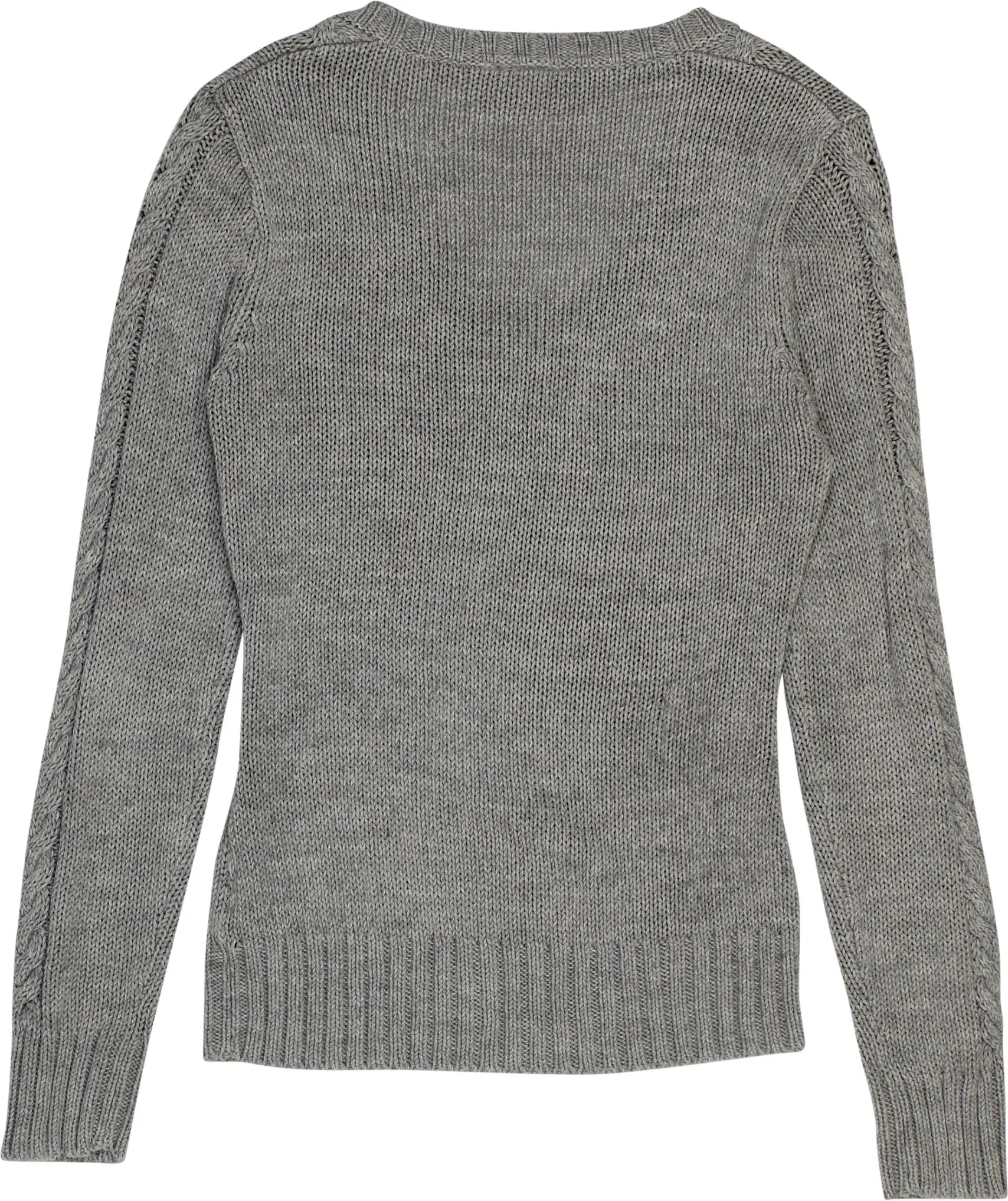 C&A - Grey Cable Jumper- ThriftTale.com - Vintage and second handclothing