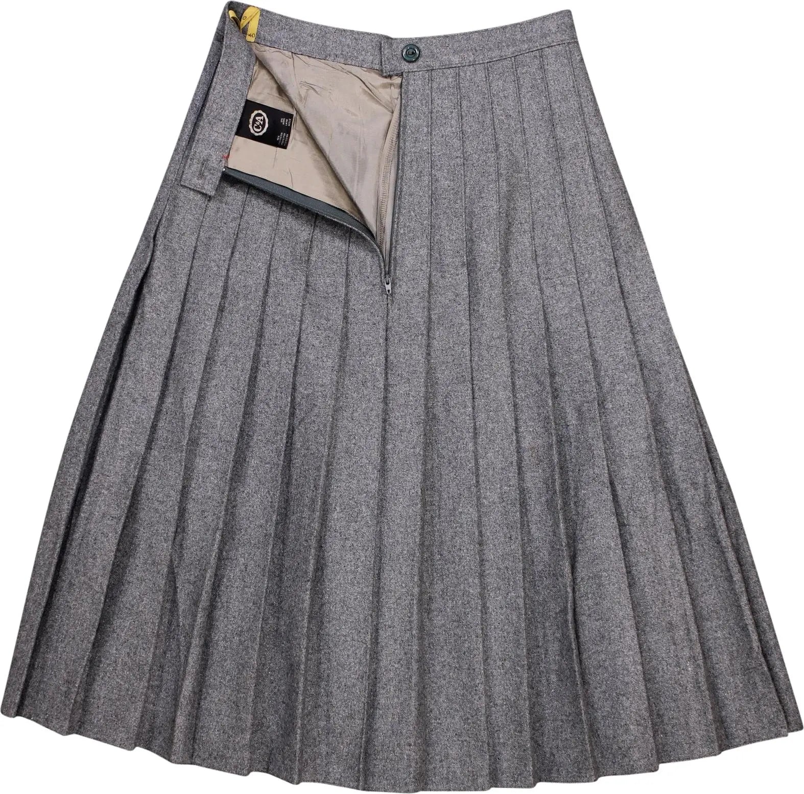 C&A - Grey Pleated Skirt- ThriftTale.com - Vintage and second handclothing