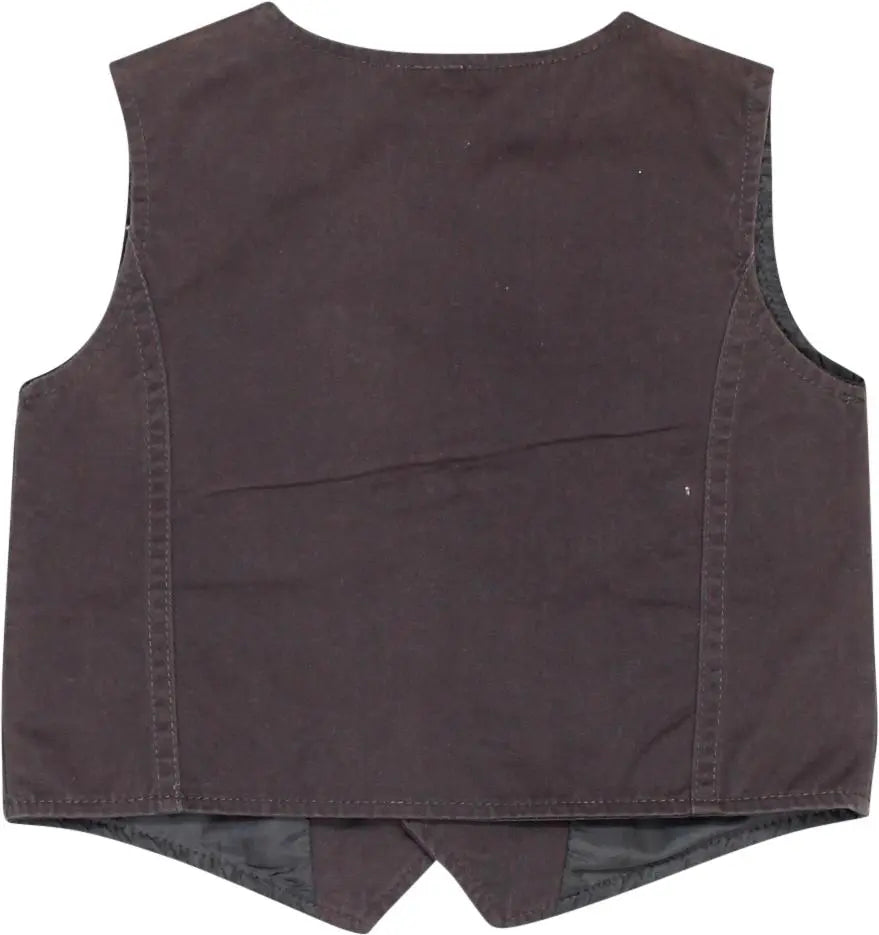 C&A - Grey Vest with Tie- ThriftTale.com - Vintage and second handclothing