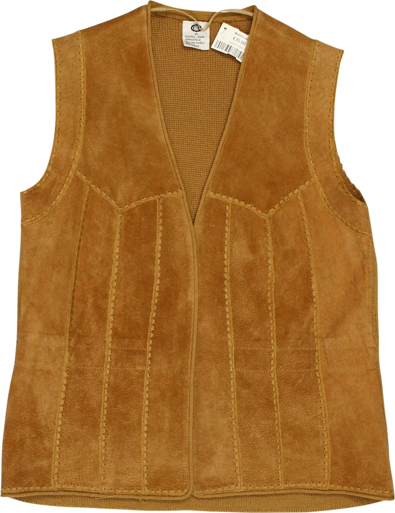 C&A - Suede Waistcoat- ThriftTale.com - Vintage and second handclothing