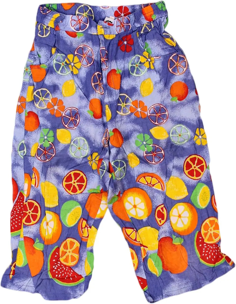 C&A - Vintage Fruit Print Trousers- ThriftTale.com - Vintage and second handclothing