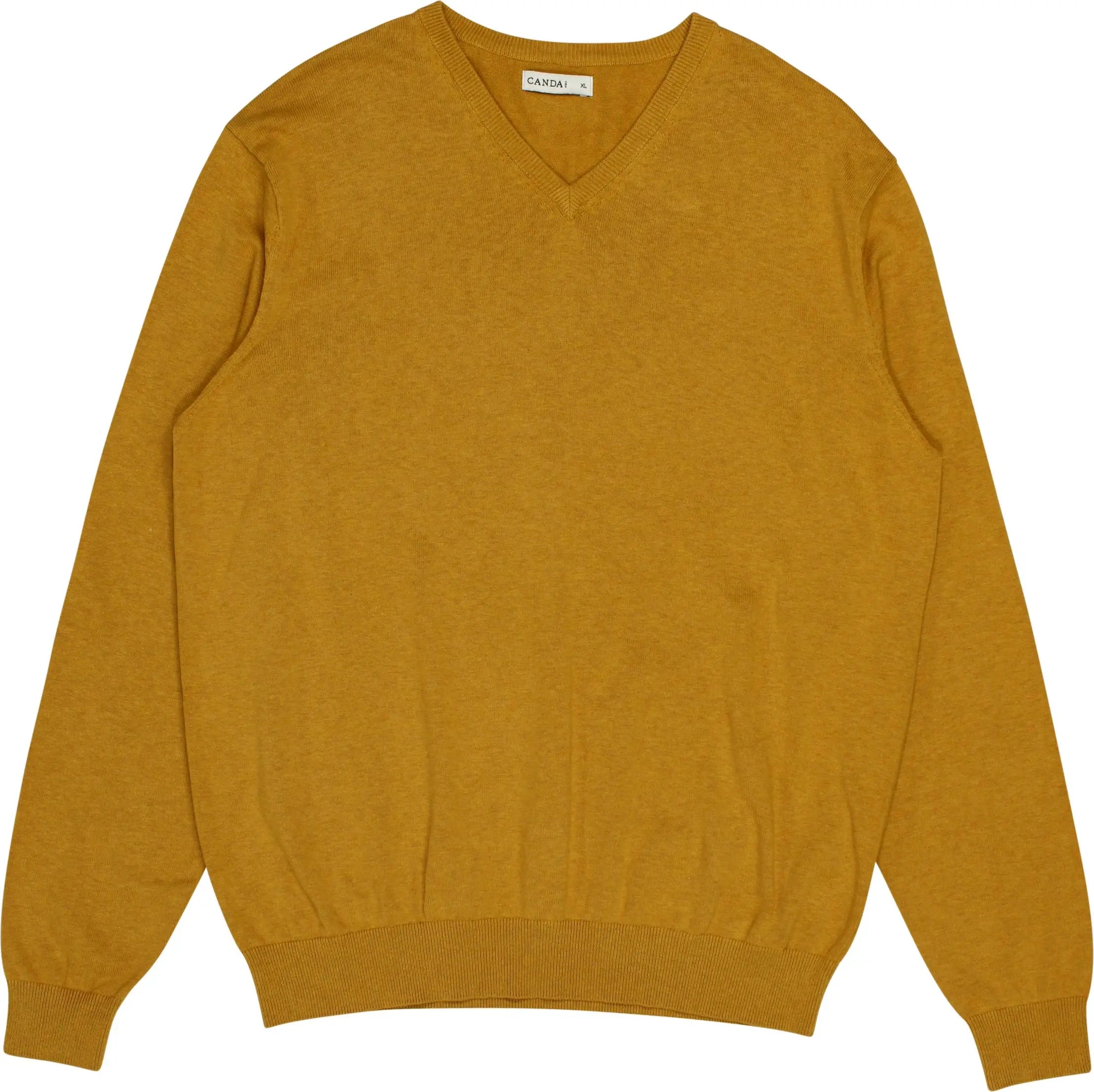 C&A - Yellow V-Neck Jumper- ThriftTale.com - Vintage and second handclothing