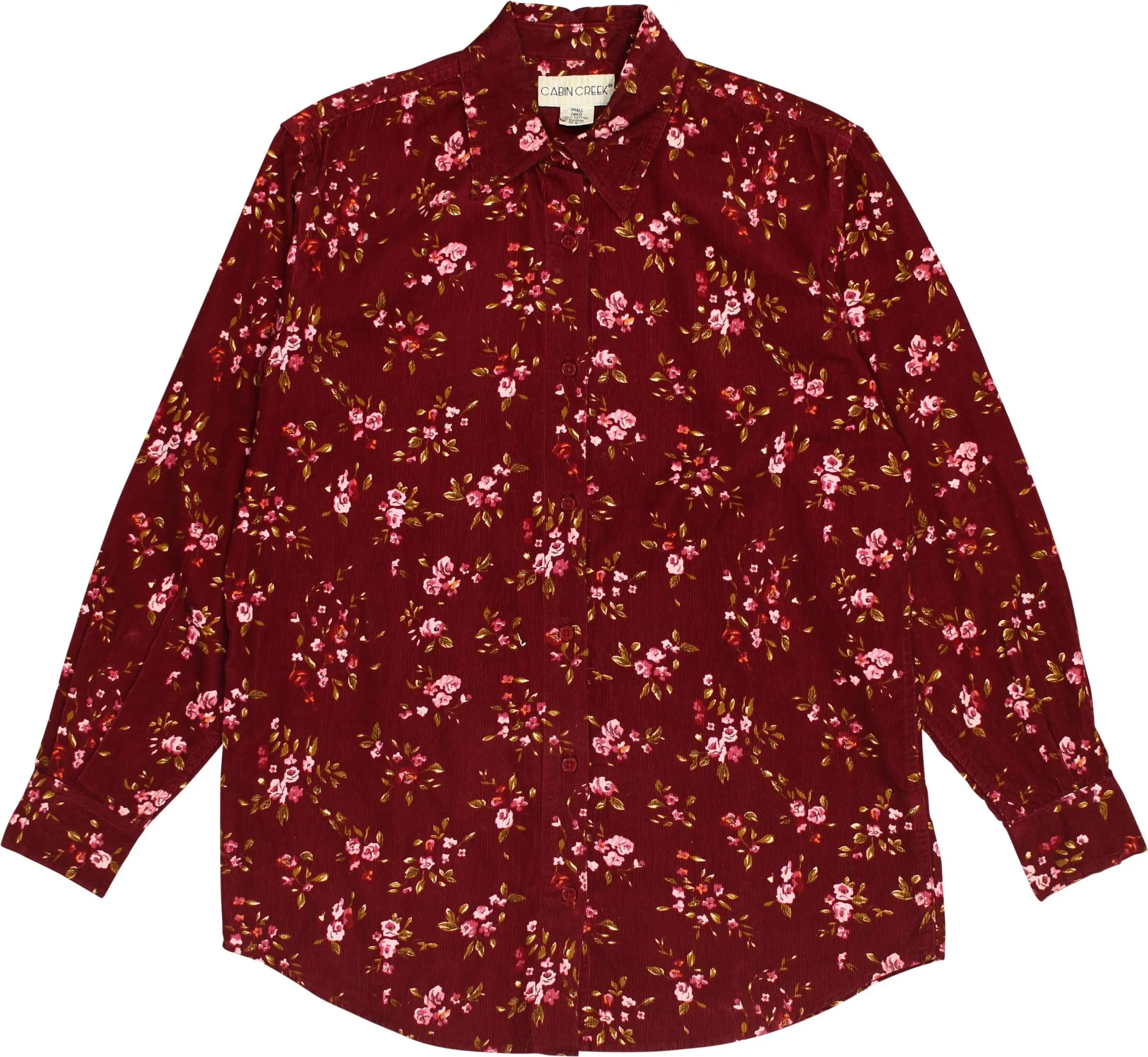 Cabin Creek - Floral Corduroy Shirt- ThriftTale.com - Vintage and second handclothing