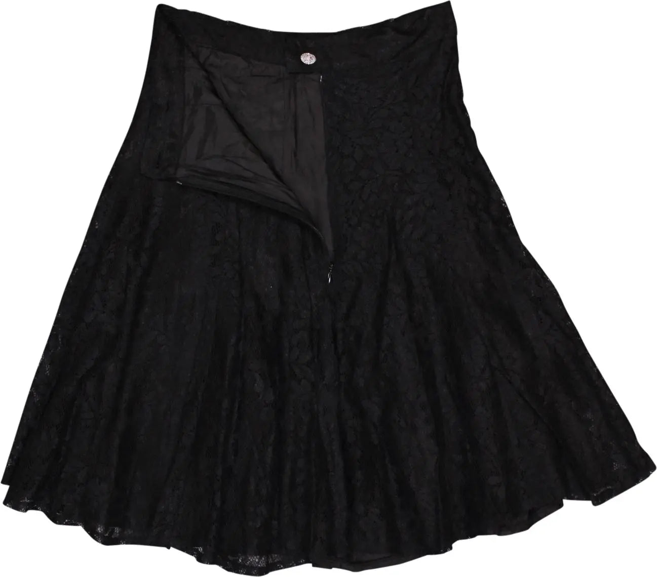 Cadyla - Black Lace Skirt- ThriftTale.com - Vintage and second handclothing