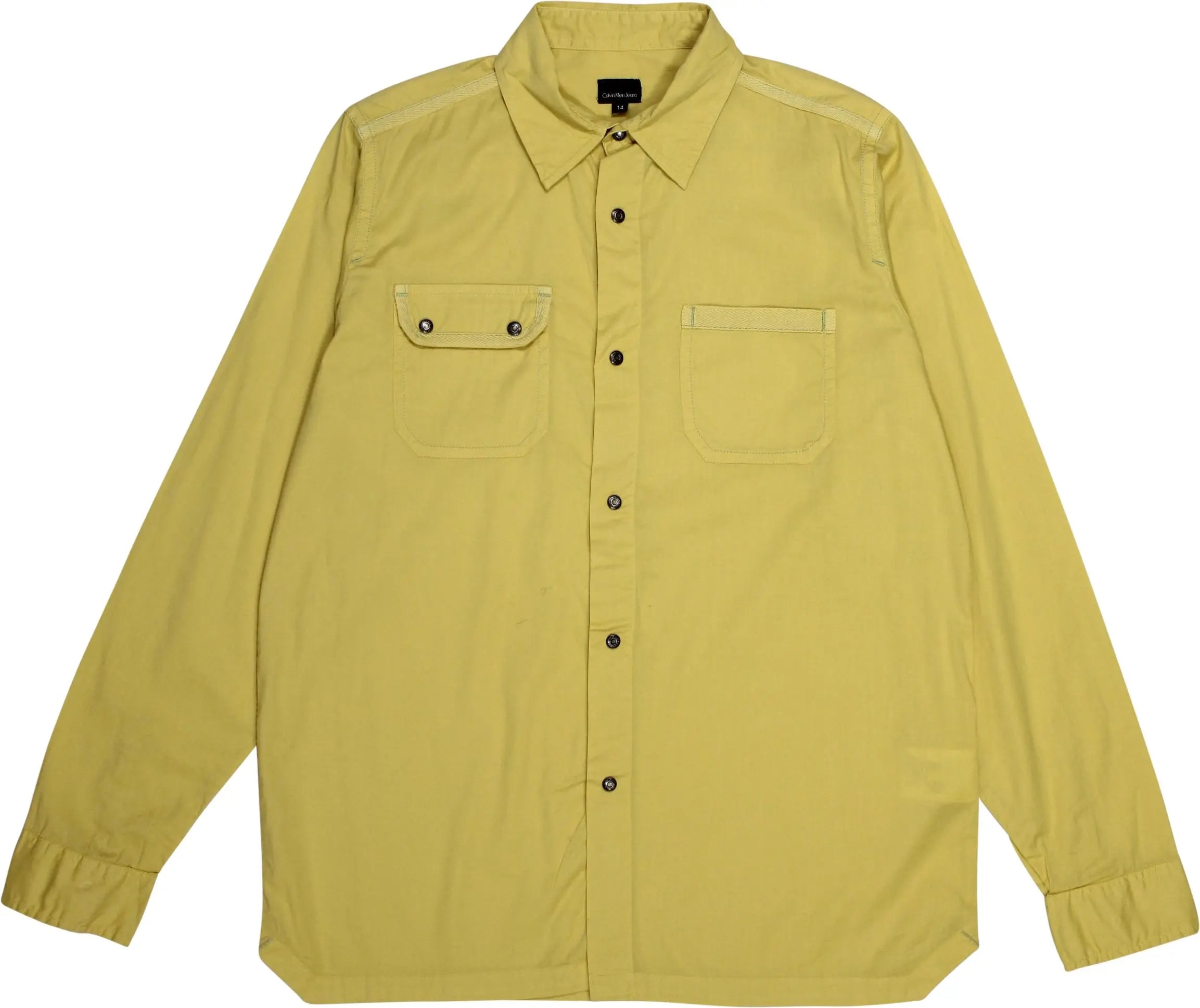 Calvin Klein Jeans - Yellow Long Sleeve Shirt by Calvin Klein Jeans- ThriftTale.com - Vintage and second handclothing