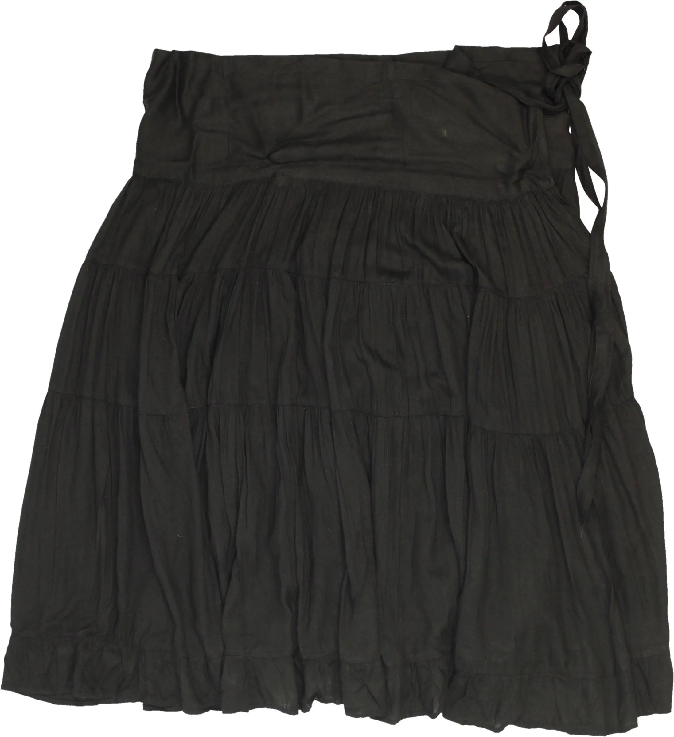 Casual Batik - Black Wrap Skirt- ThriftTale.com - Vintage and second handclothing