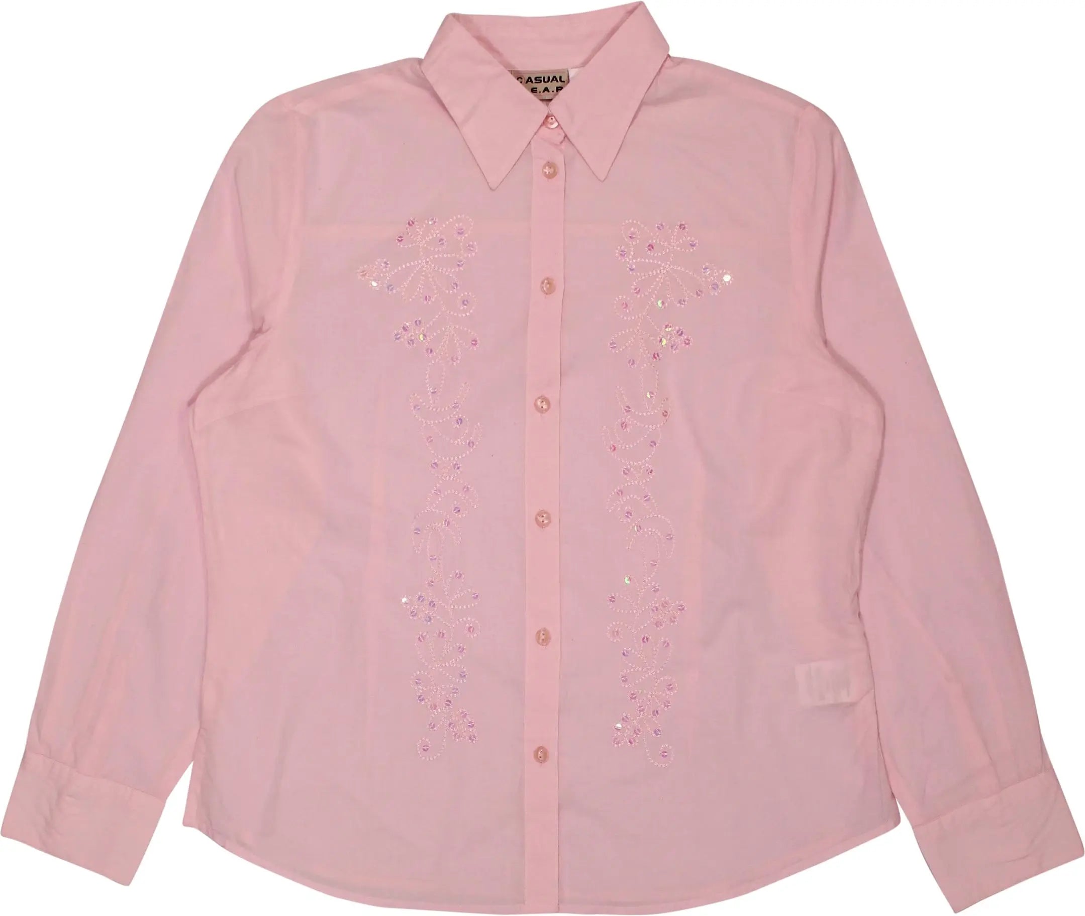 Casual Wear - Pastel Pink Embroidered Blouse- ThriftTale.com - Vintage and second handclothing