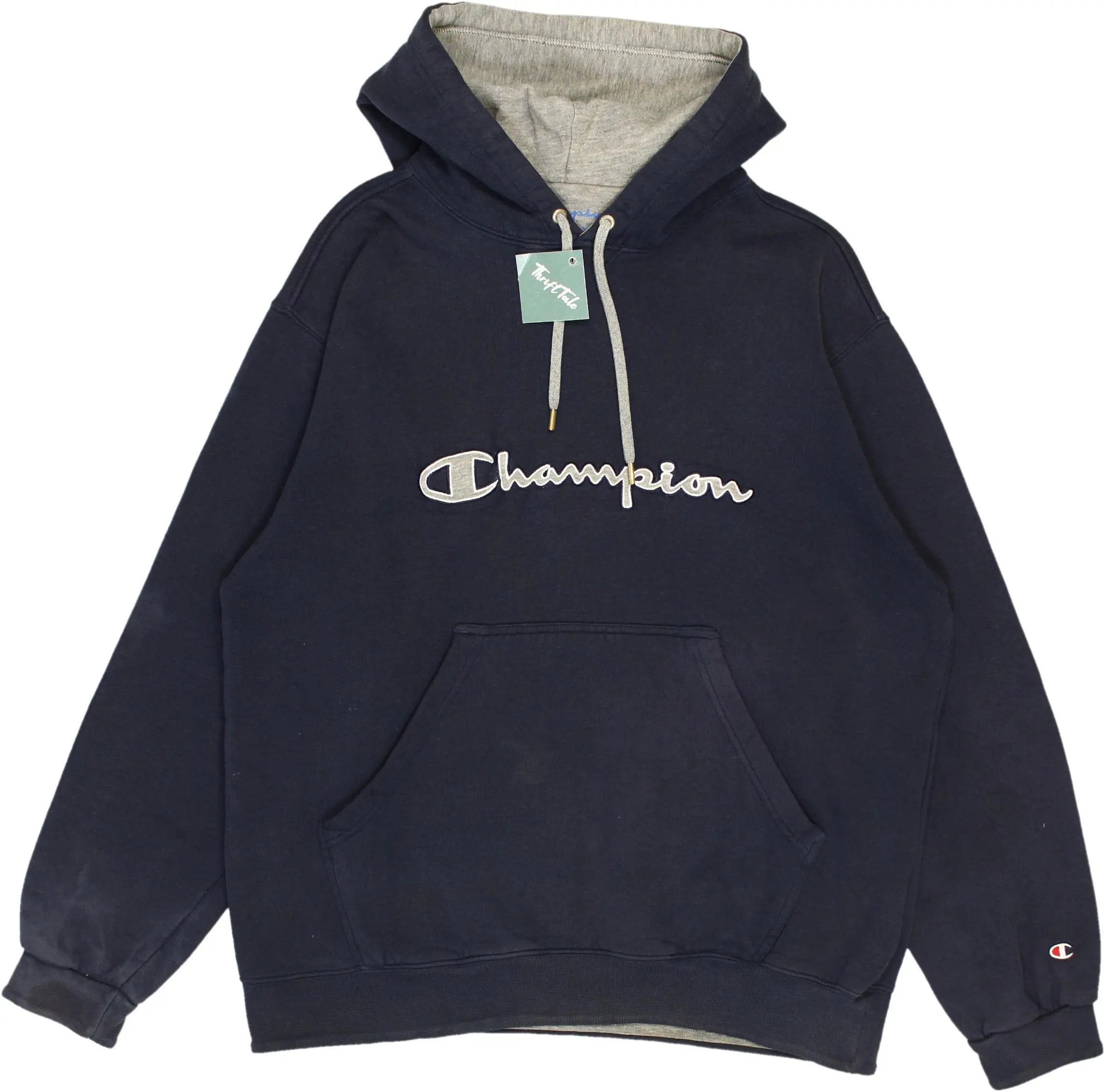 Champion - Blue Hoodie- ThriftTale.com - Vintage and second handclothing