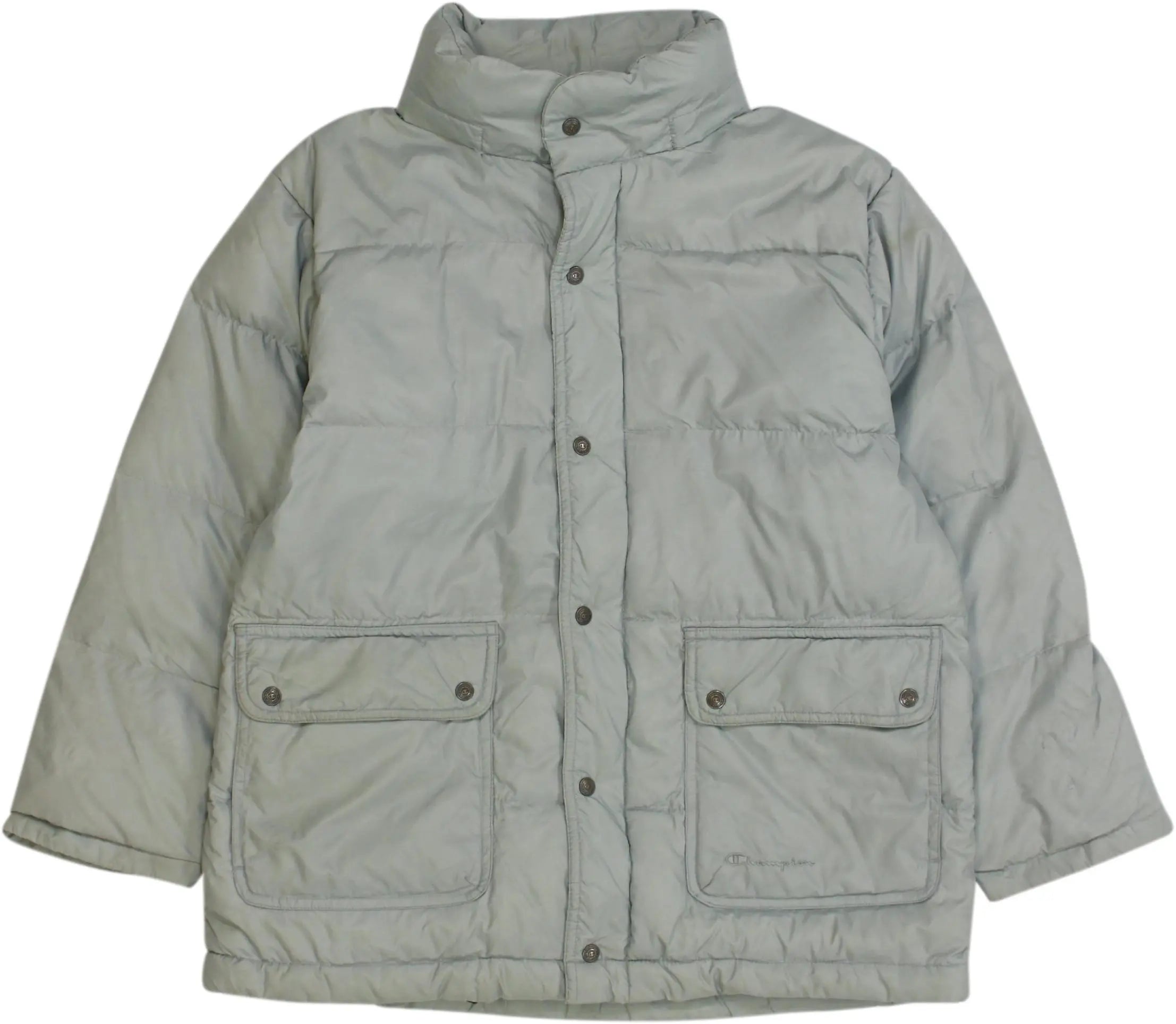 Champion - Grey Puffer Jacket by Champion- ThriftTale.com - Vintage and second handclothing