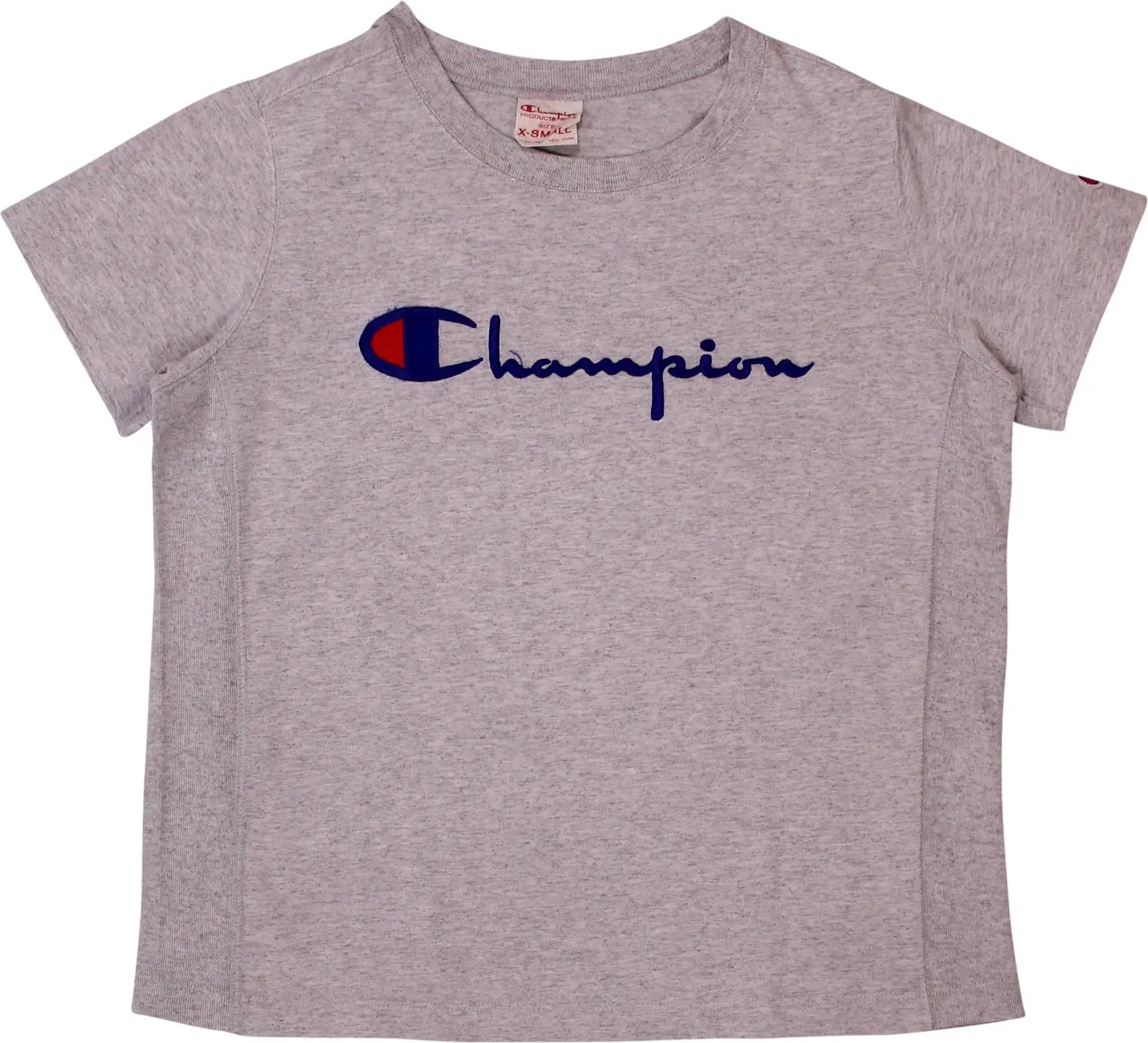 Champion - Grey Vintage T-shirt by Champion- ThriftTale.com - Vintage and second handclothing