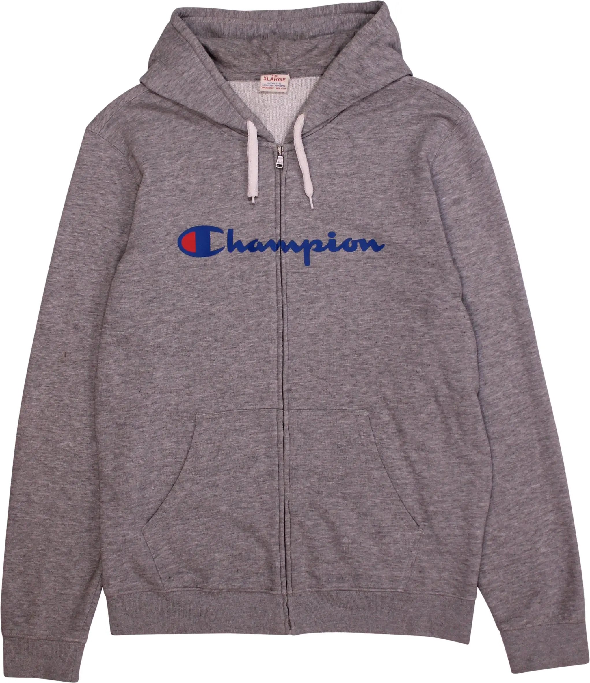 Champion - Grey Zipper Hoodie by Champion- ThriftTale.com - Vintage and second handclothing