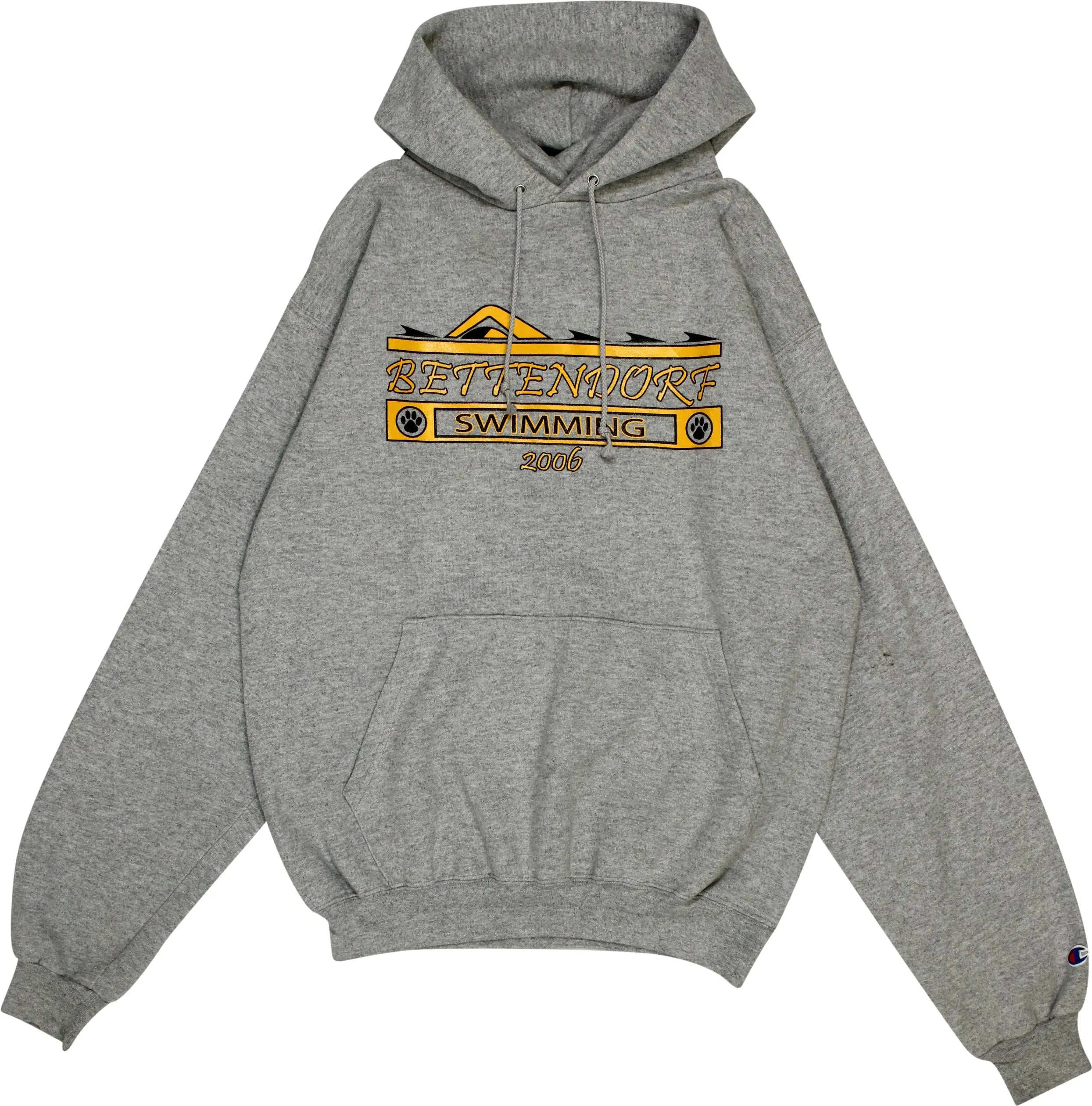 Champion - High School Bettendorf Swimming Hoodie- ThriftTale.com - Vintage and second handclothing