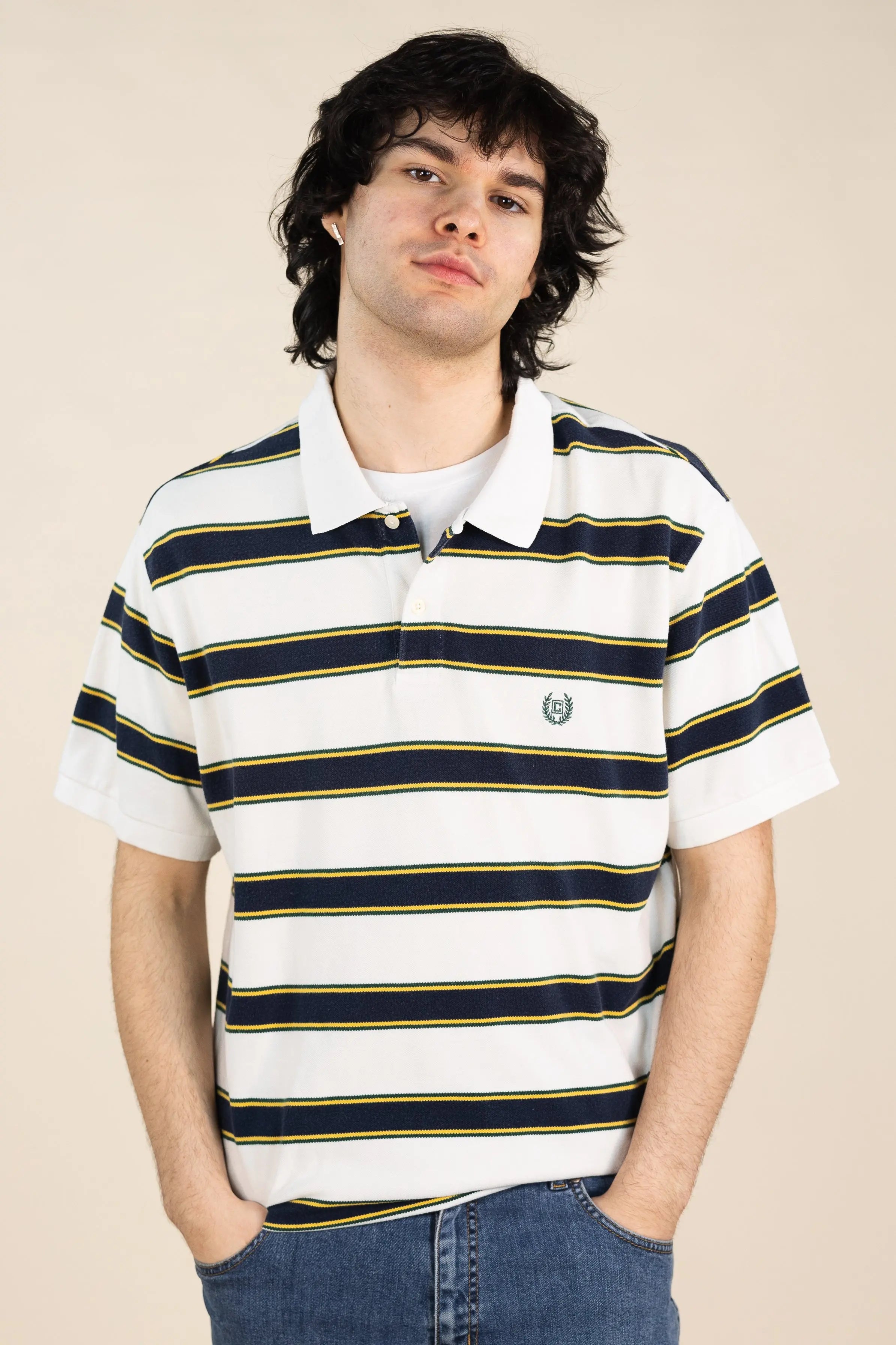 Chaps - Striped Polo- ThriftTale.com - Vintage and second handclothing