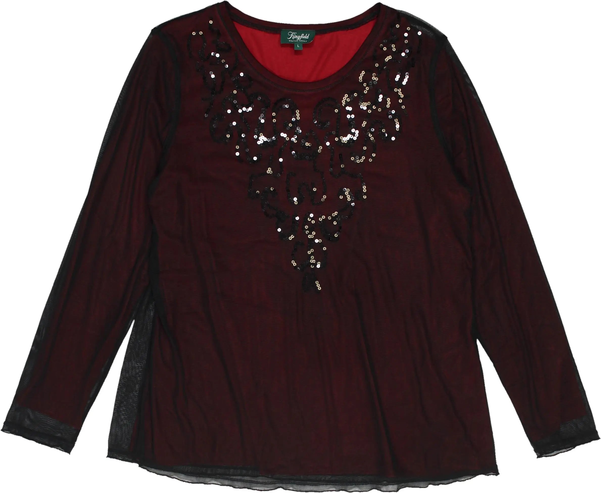 Charles Vögele - Long Sleeve Sequin Top- ThriftTale.com - Vintage and second handclothing