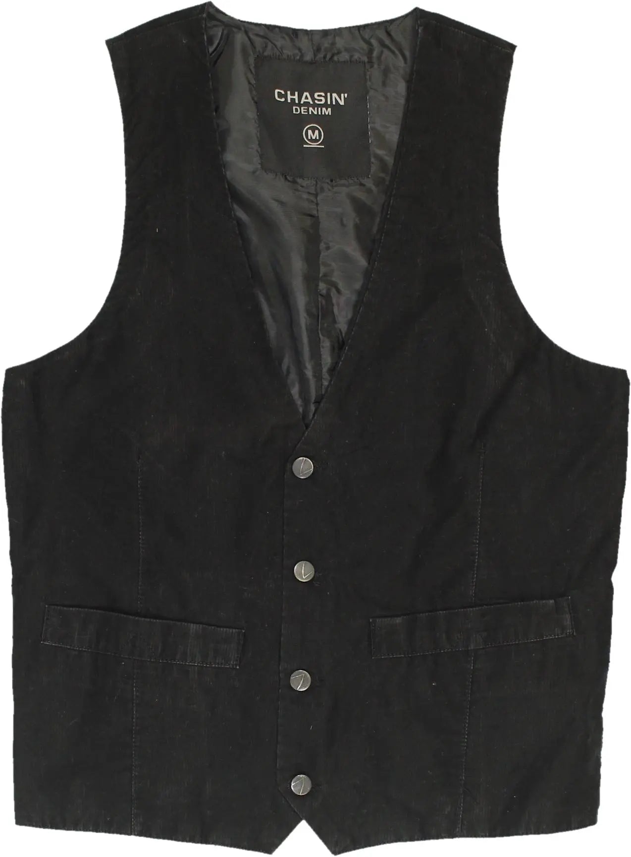 Chasin - Black Denim Gilet- ThriftTale.com - Vintage and second handclothing