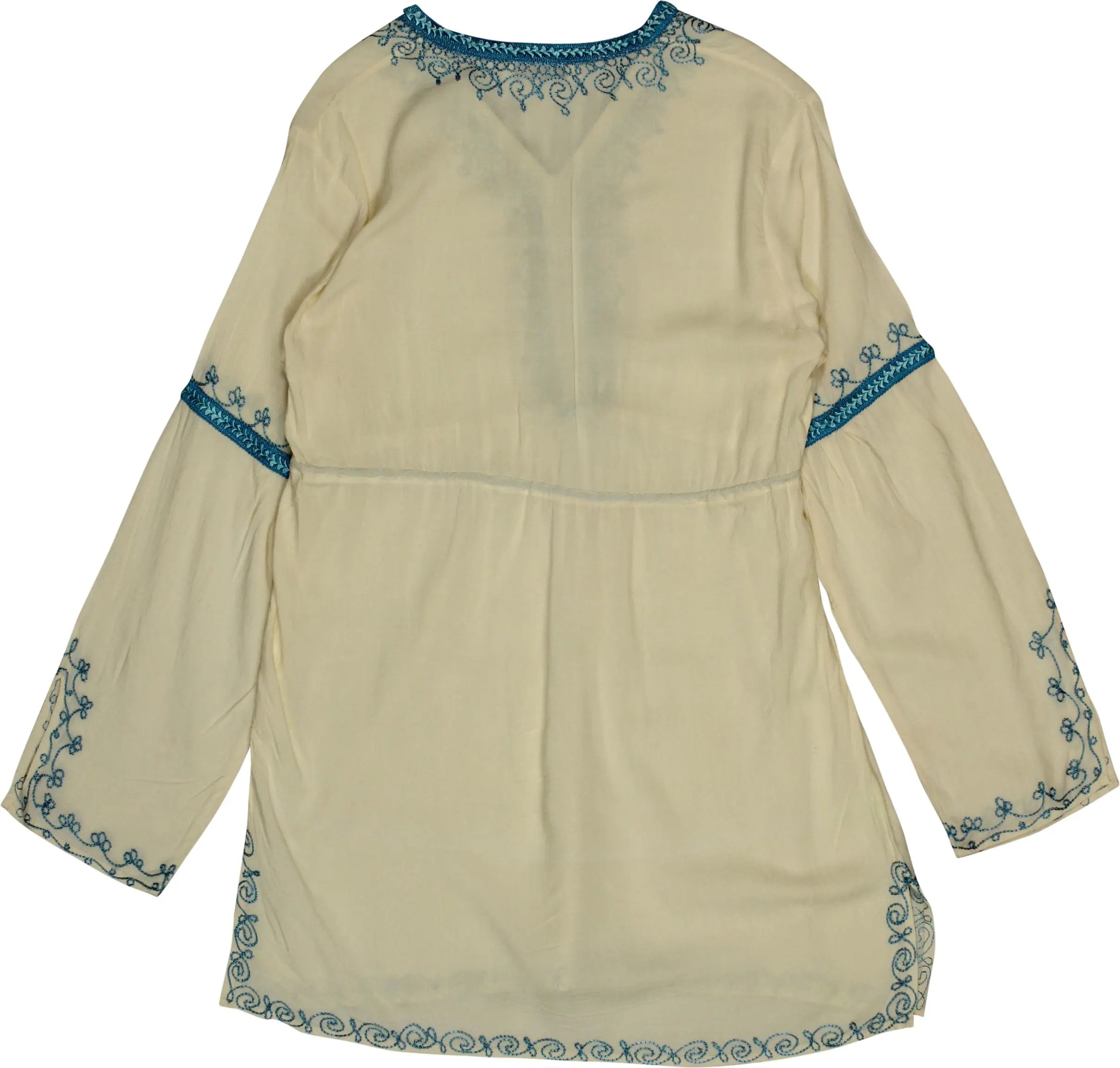 Chez Bel Haj - Silk Embroidered Tunic- ThriftTale.com - Vintage and second handclothing