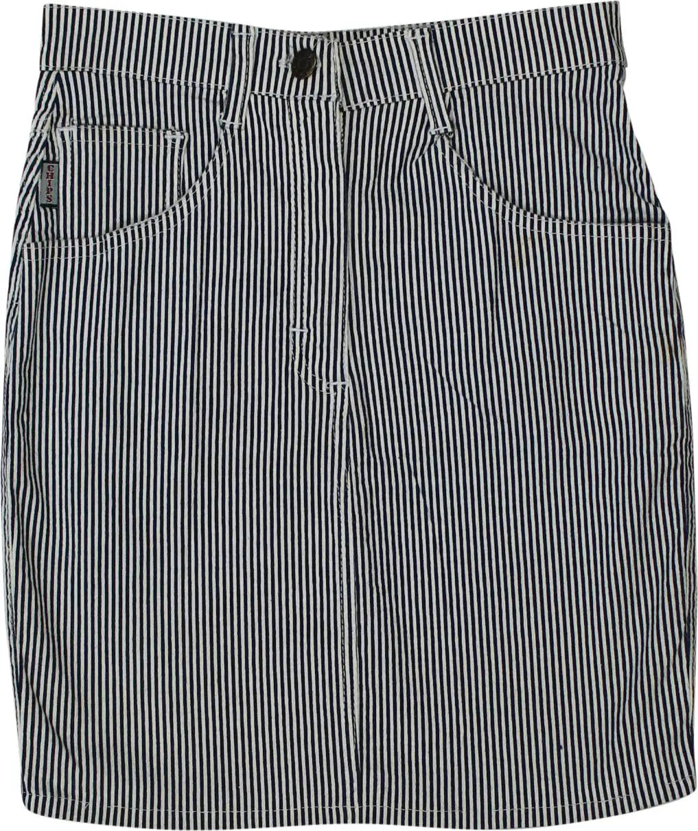 Chips - Striped Skirt- ThriftTale.com - Vintage and second handclothing