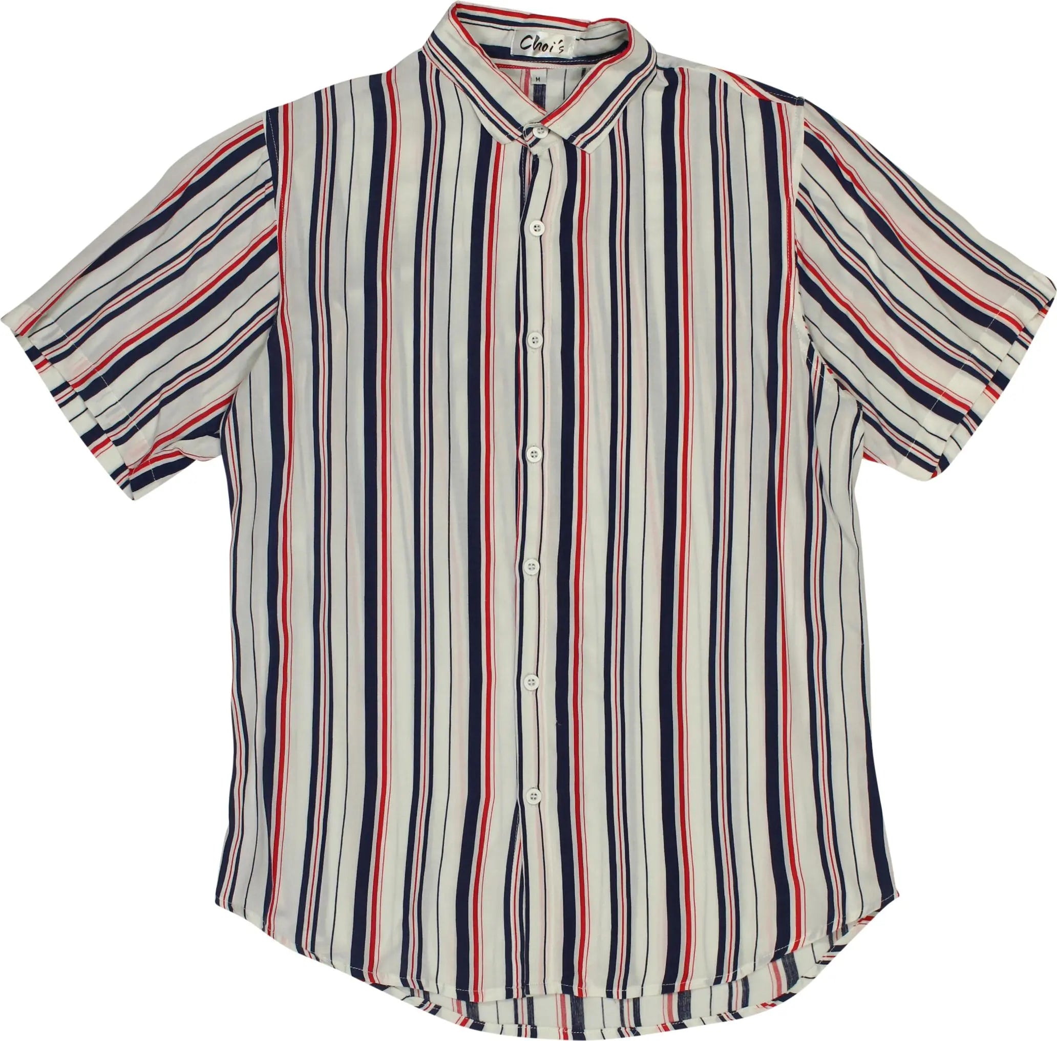Choi's - Striped Short Sleeve Shirt- ThriftTale.com - Vintage and second handclothing