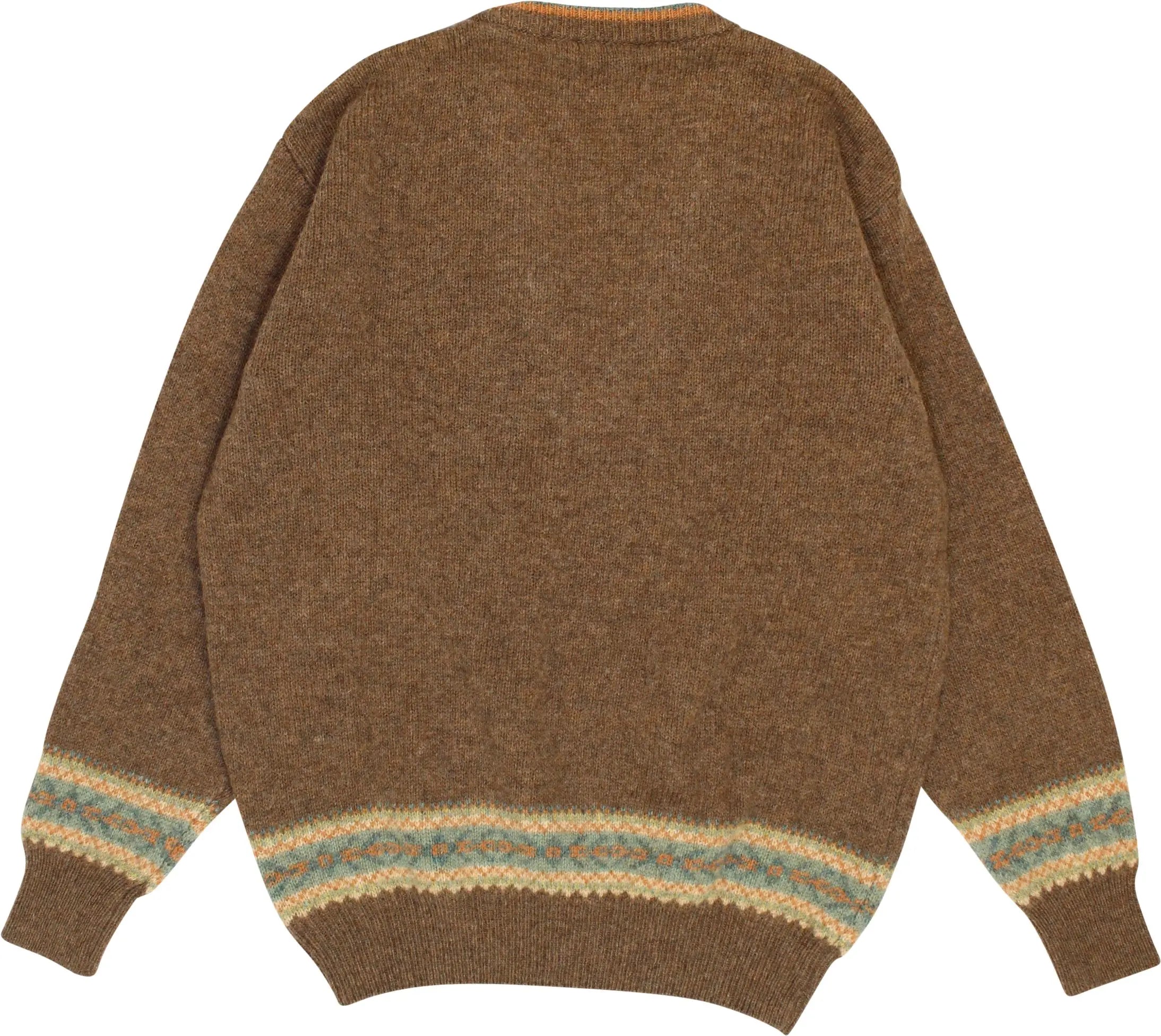 Ciao - Brown Knitted V-neck Jumper- ThriftTale.com - Vintage and second handclothing