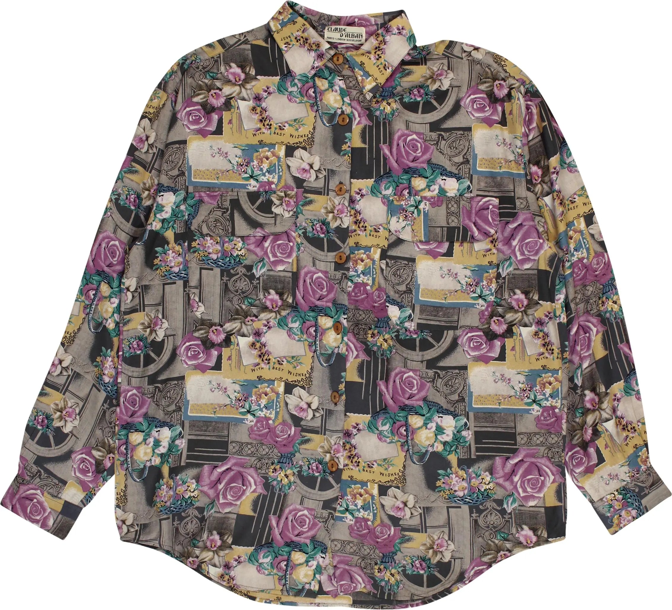 Claude D'alban - Floral Blouse- ThriftTale.com - Vintage and second handclothing