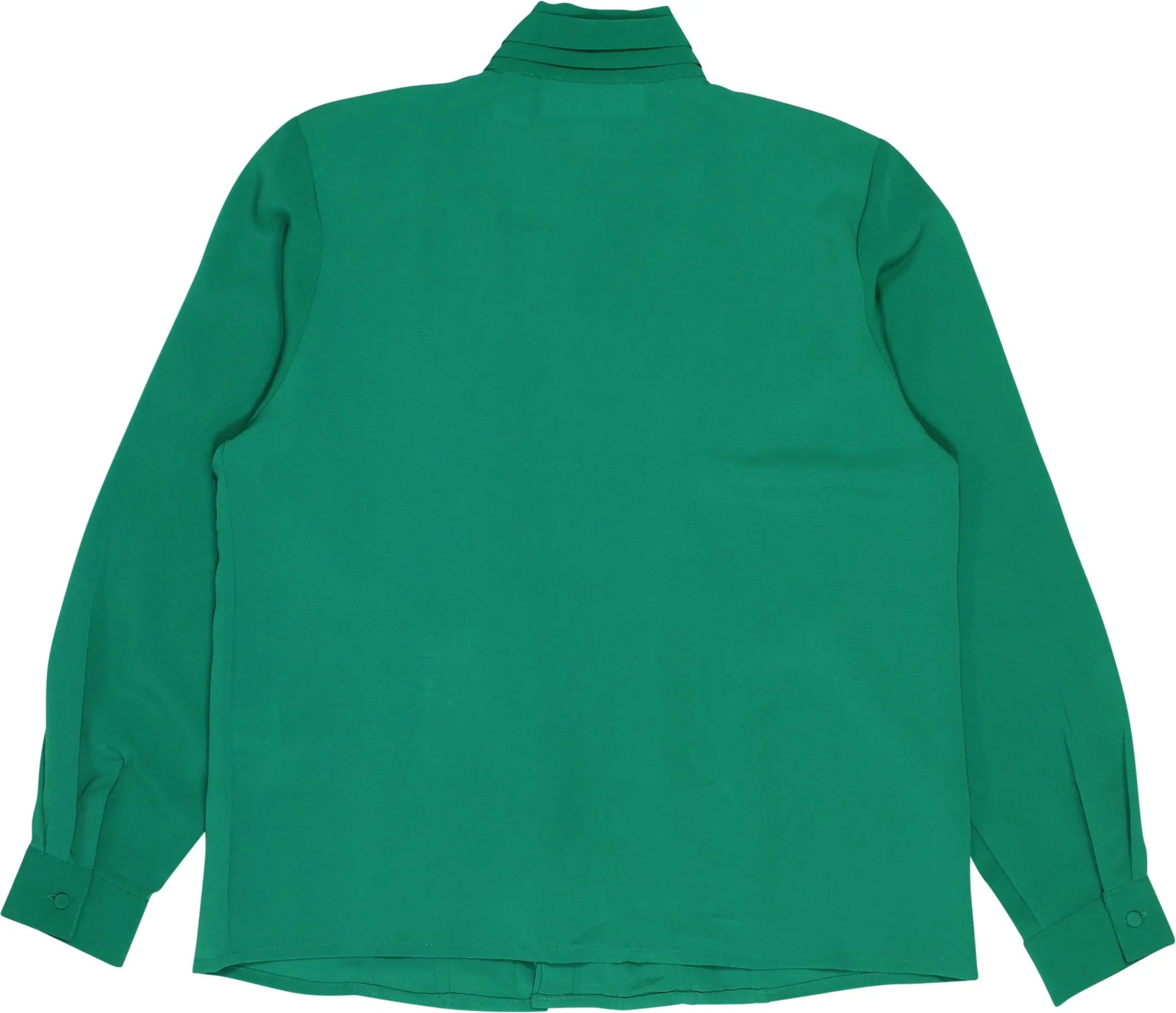 Claudia Richard - 80s Green Blouse with Shoulder Pads- ThriftTale.com - Vintage and second handclothing