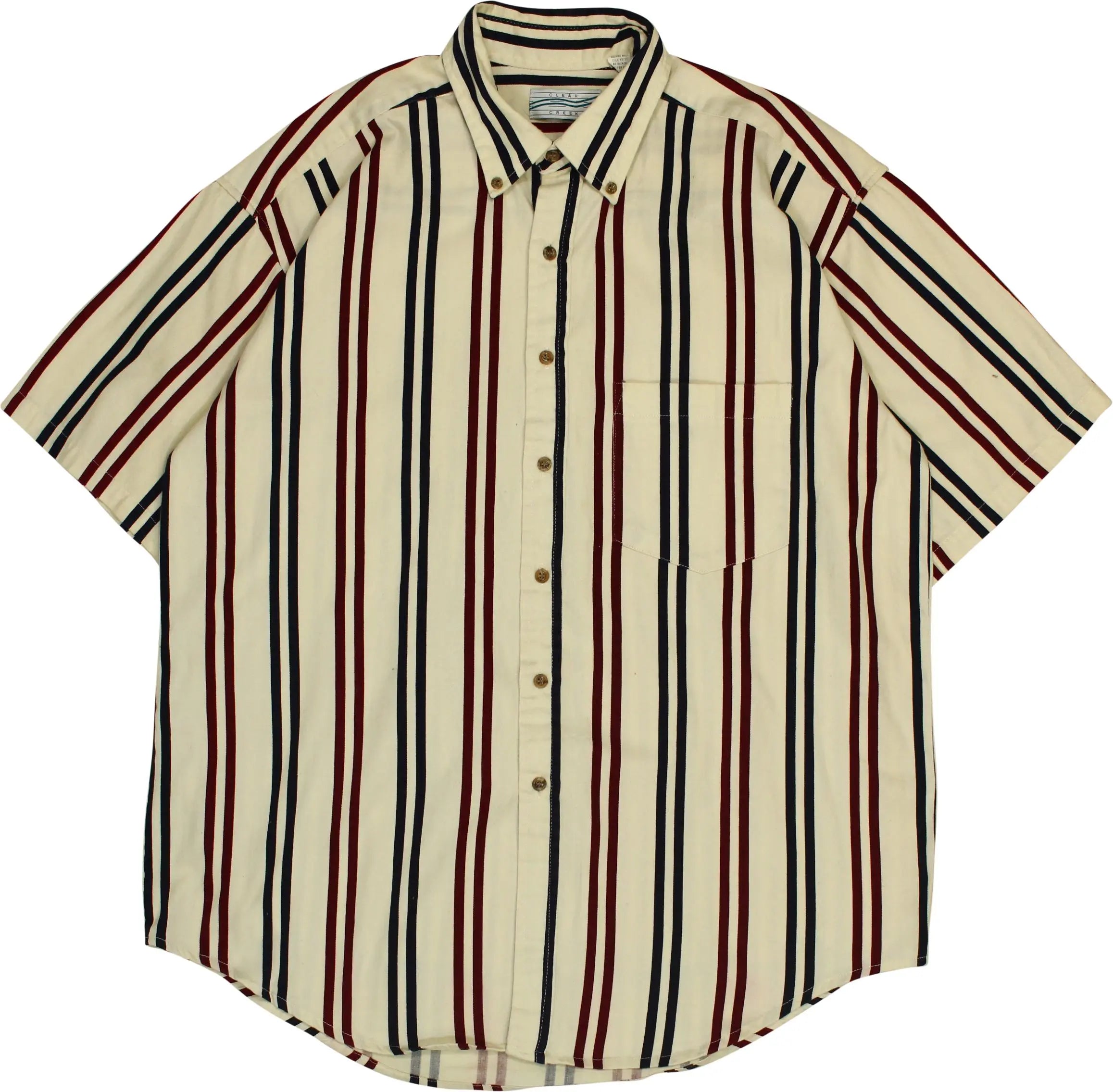 Clear Creek - 80s Striped Short Sleeve Shirt- ThriftTale.com - Vintage and second handclothing