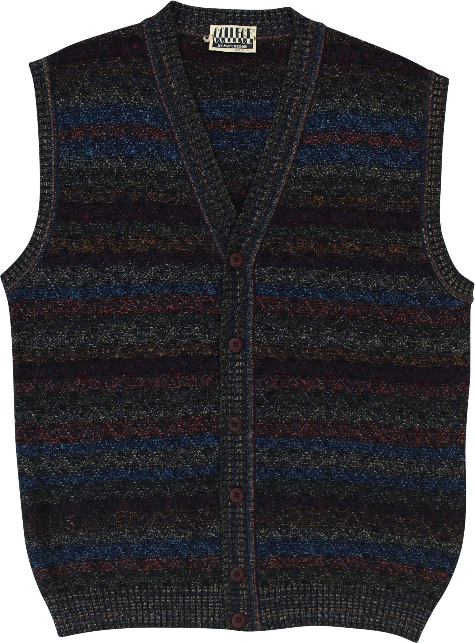 College by Marcazzani - Vintage Knitted Sleeveless Vest College by Marcazzani- ThriftTale.com - Vintage and second handclothing