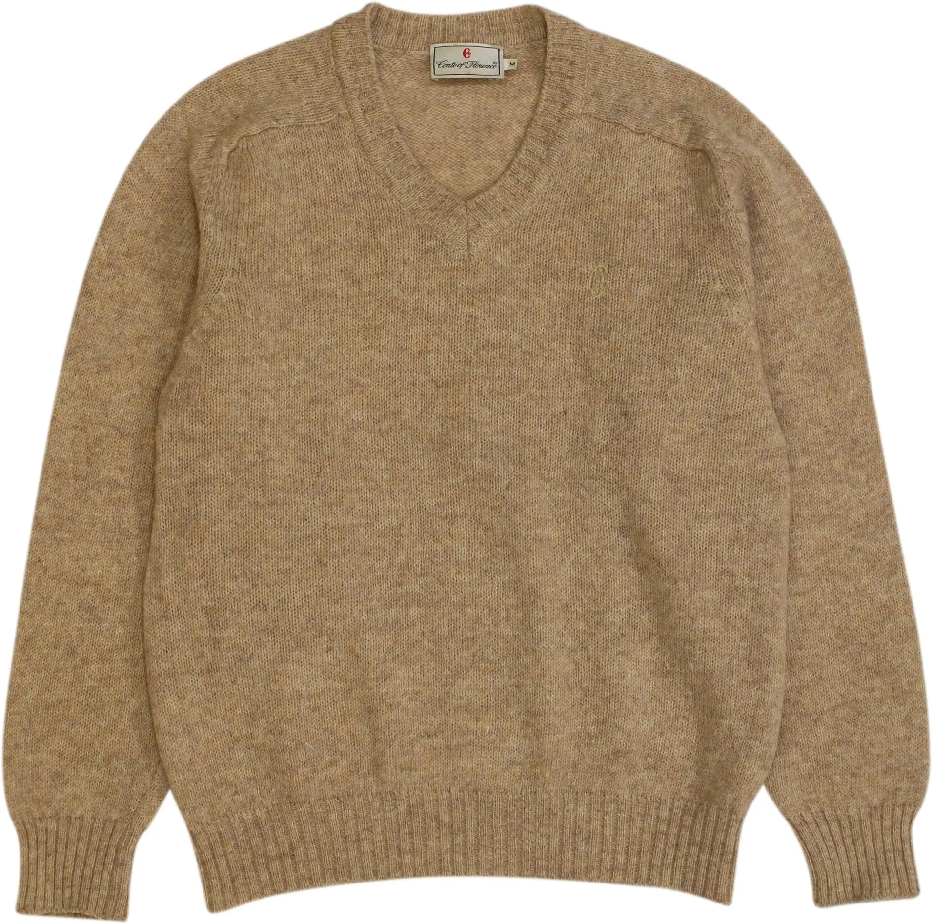 Conte of Florence - 100% Wool V-Neck Jumper by Conte of Florence- ThriftTale.com - Vintage and second handclothing