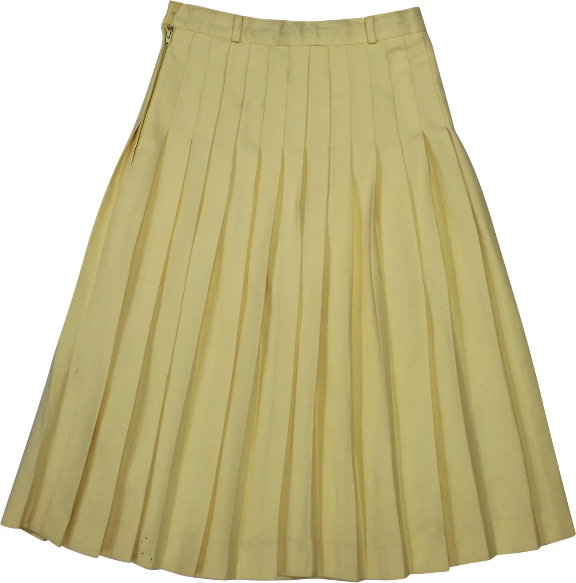 Crea - Yellow Pleated Skirt- ThriftTale.com - Vintage and second handclothing