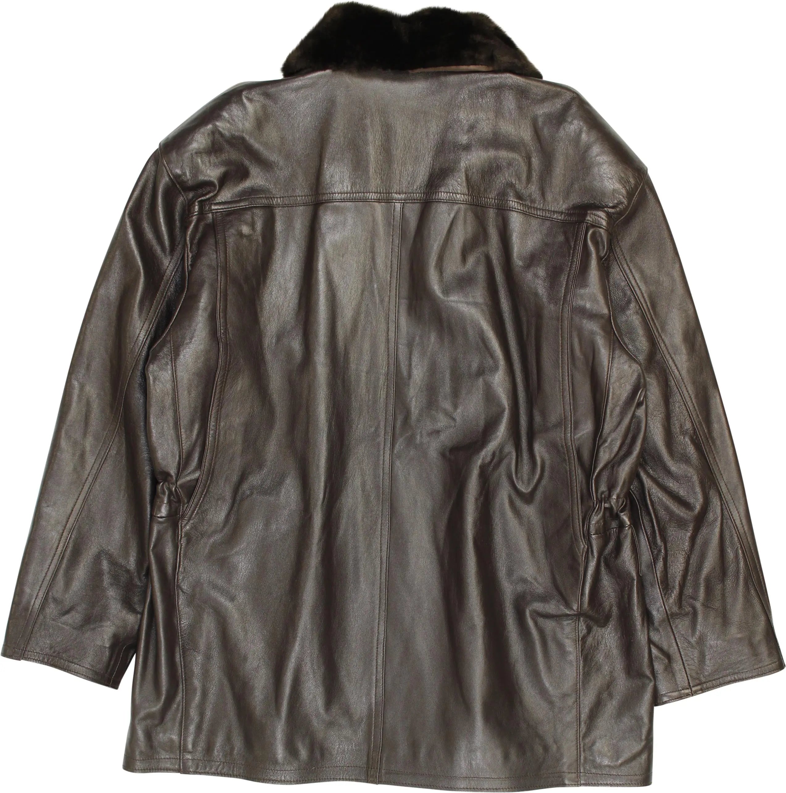 Creazioni In Pelle - Brown leather jacket- ThriftTale.com - Vintage and second handclothing